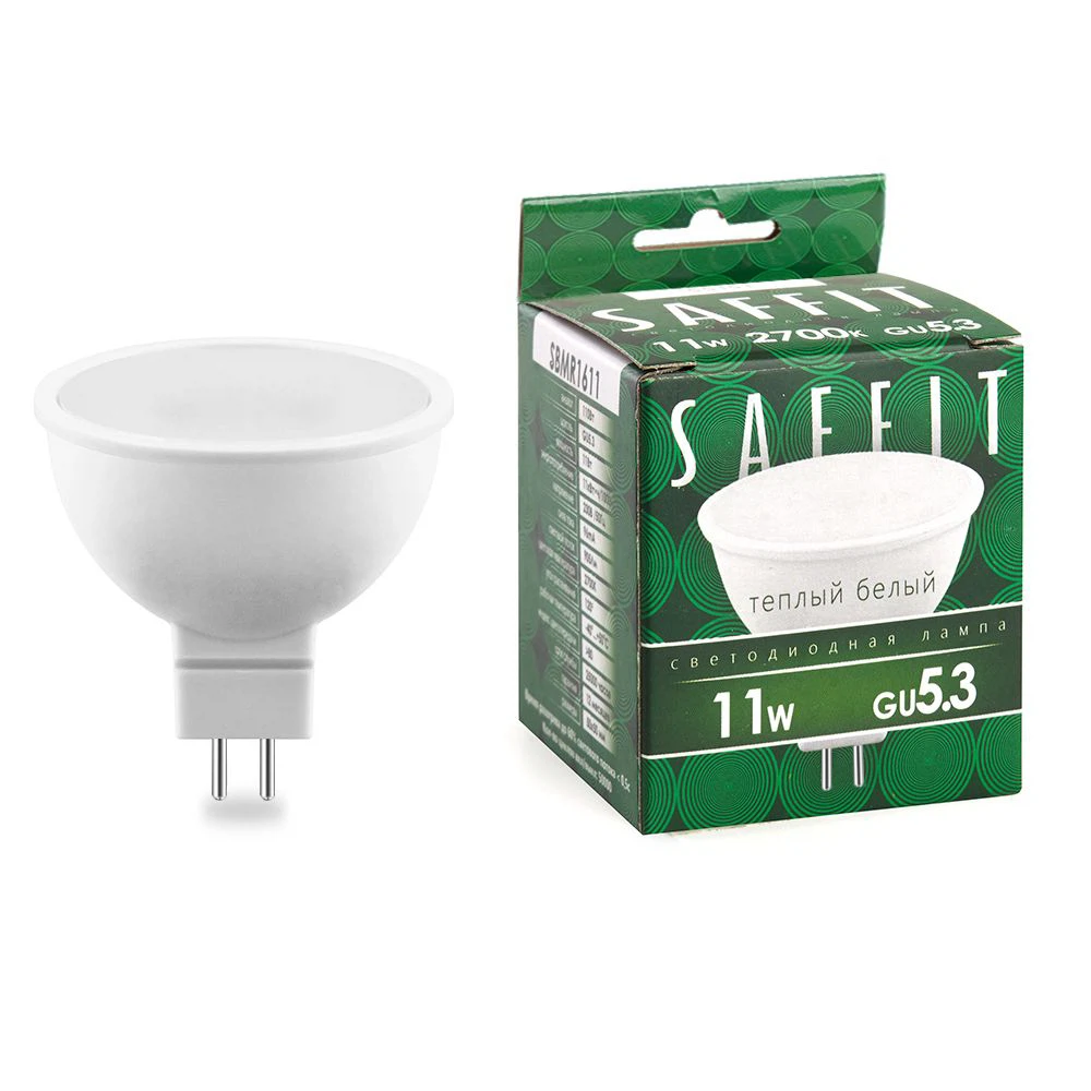 Изображение товара Светодиодная лампа SAFFIT MR16 GU5.3 11W теплый свет 2700K