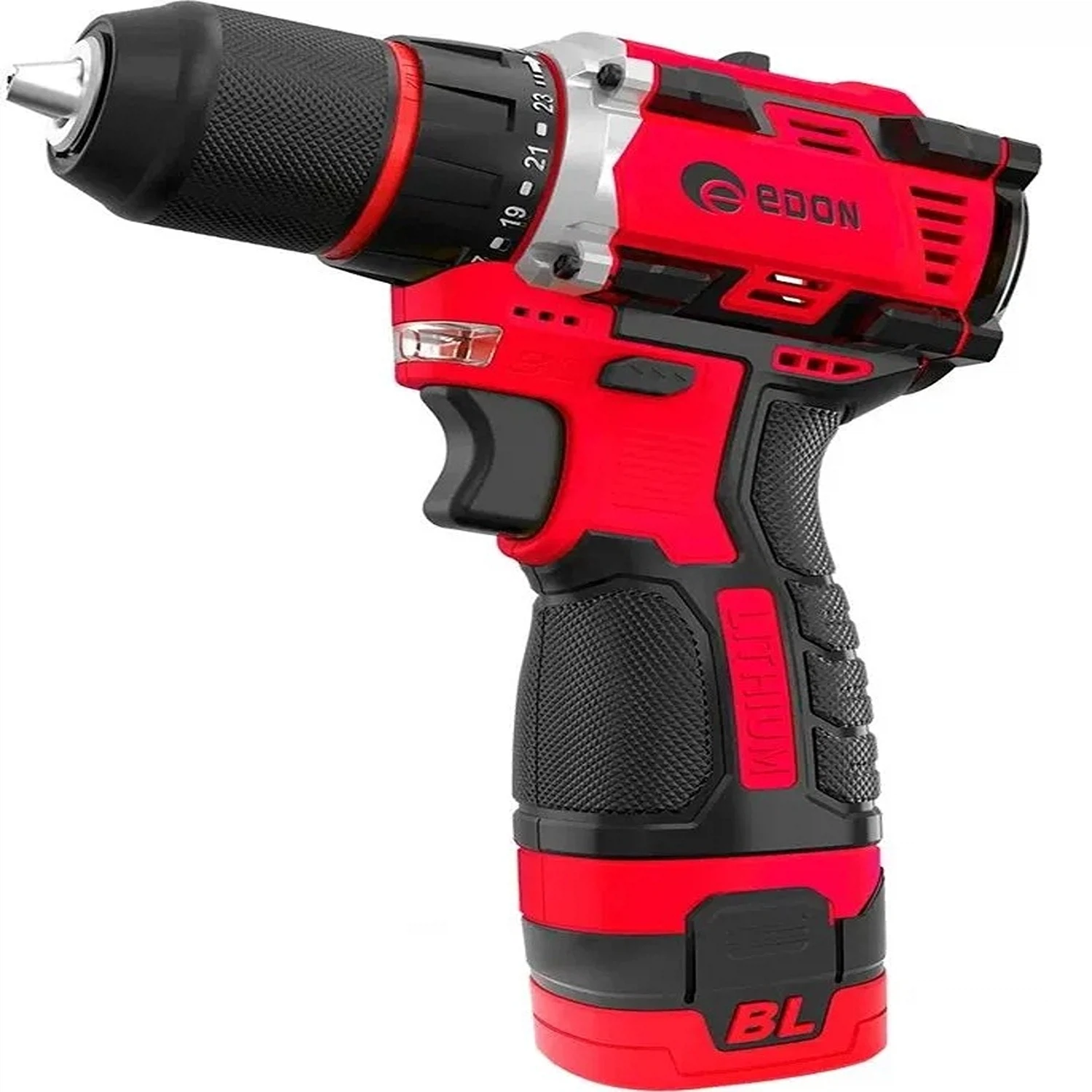 Изображение товара Аккумуляторная дрель-шуруповерт Edon UAD-16DBL бесщеточная 16 В с двумя аккумуляторами