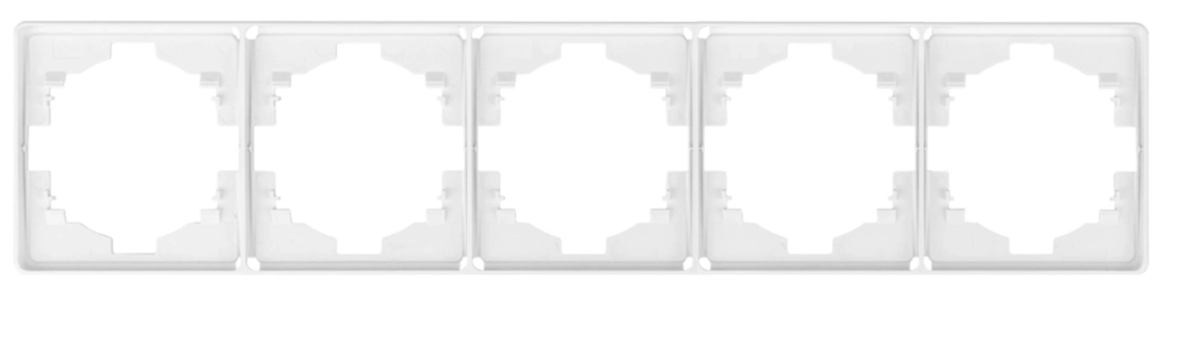 Изображение товара Пятиместная белая рамка KRANZ ROUND для розеток и выключателей