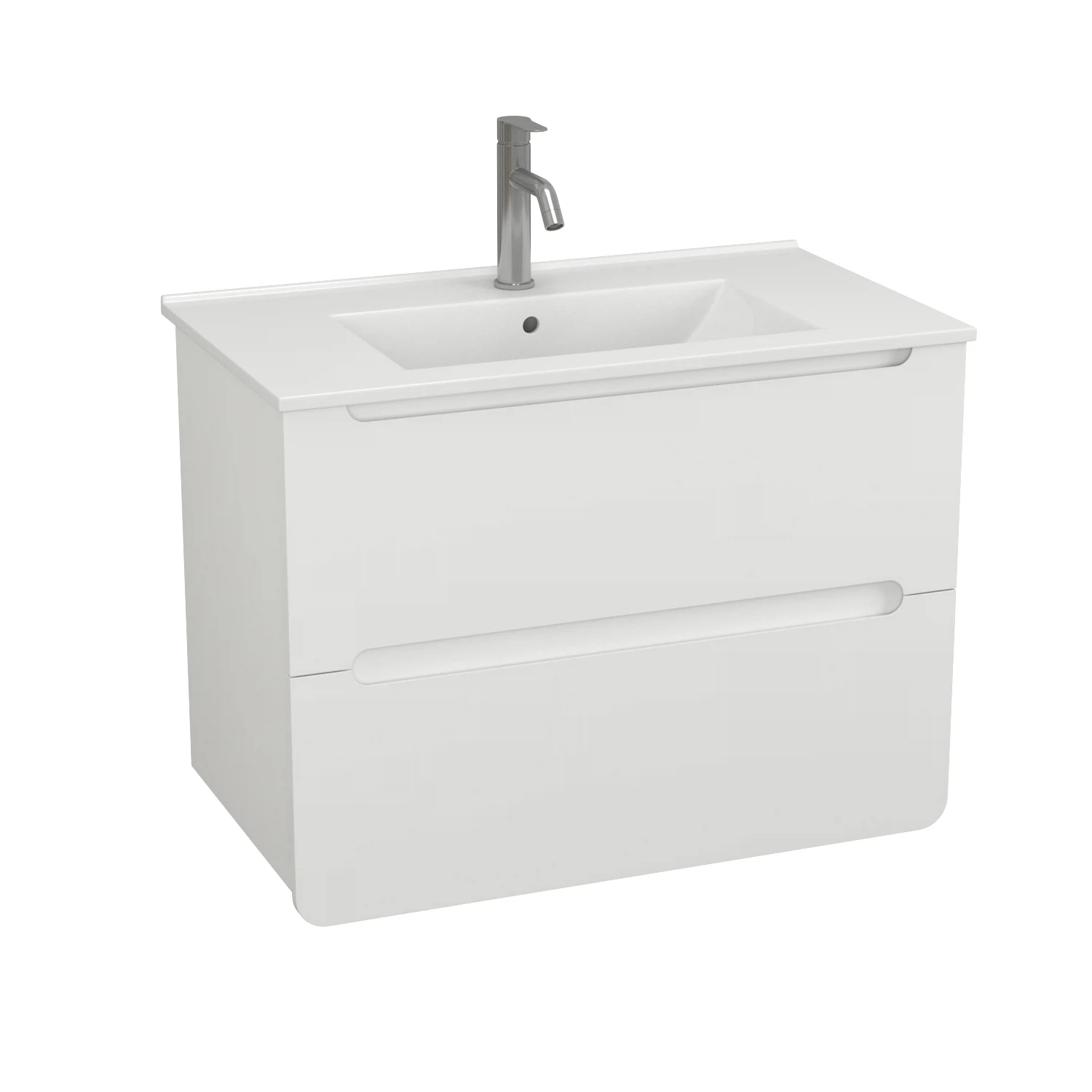 Изображение товара Подвесная тумба с раковиной ORINOKO 80 Белая ВЛДСП МДФ Глянцевая Россия