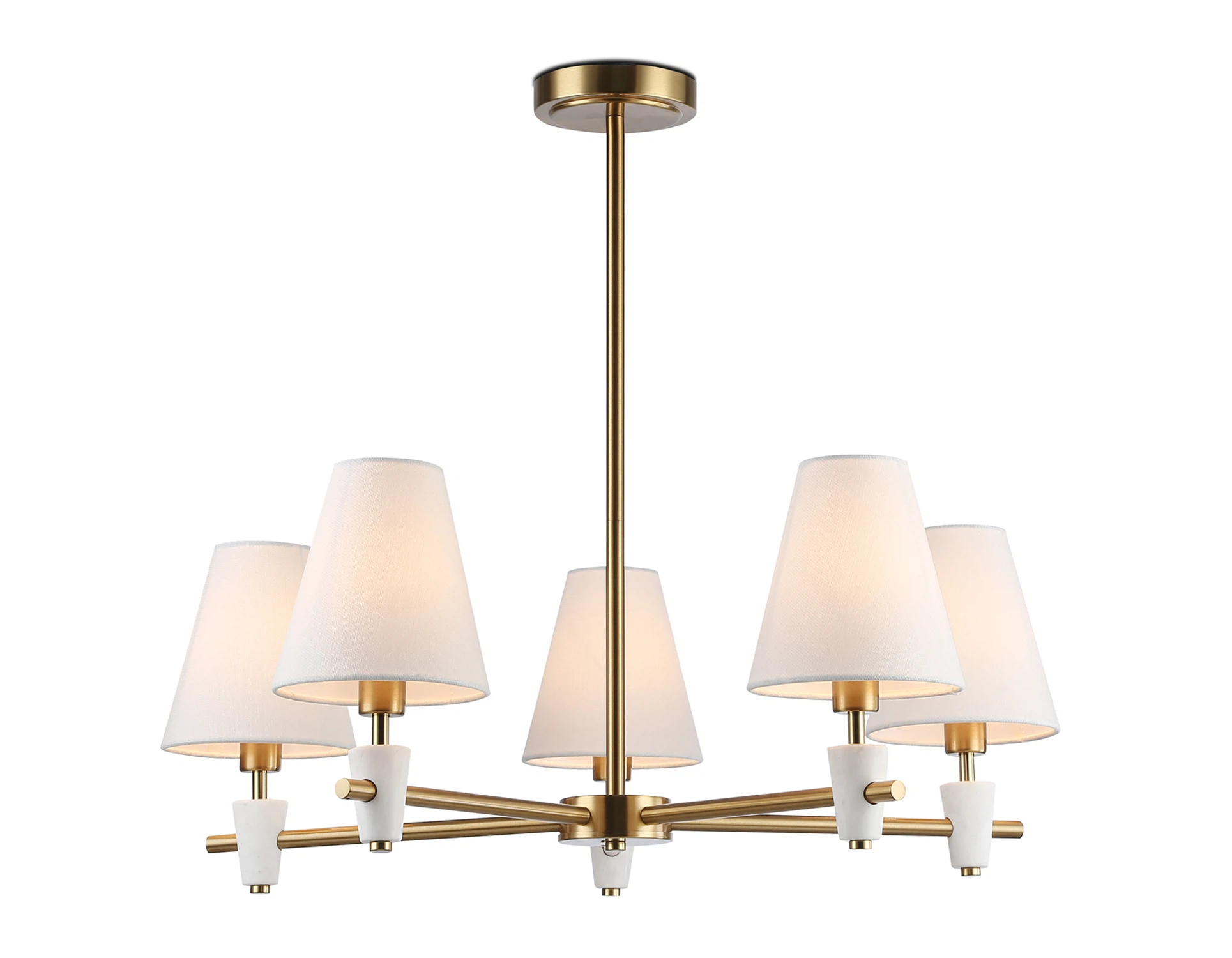 Изображение товара Светильник на штанге LH75044 AMBRELLA LIGHT латунь/белый E14*5 max 40W D700*580