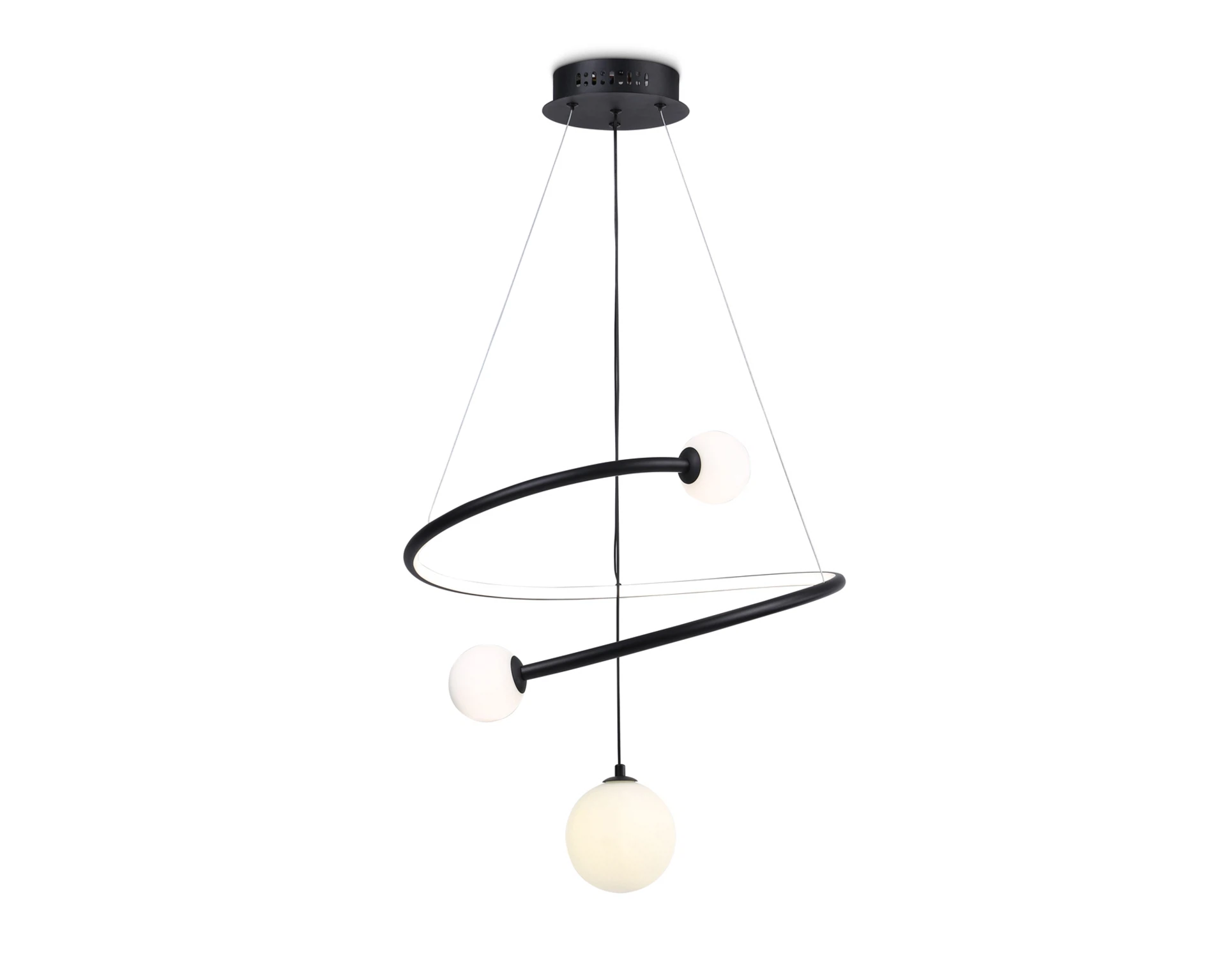 Изображение товара Люстра подвесная светодиодная с пультом управления FL66303 AMBRELLA LIGHT черный 39W 3000K-6400K+G9 D500*1200 (ПДУ ИК)