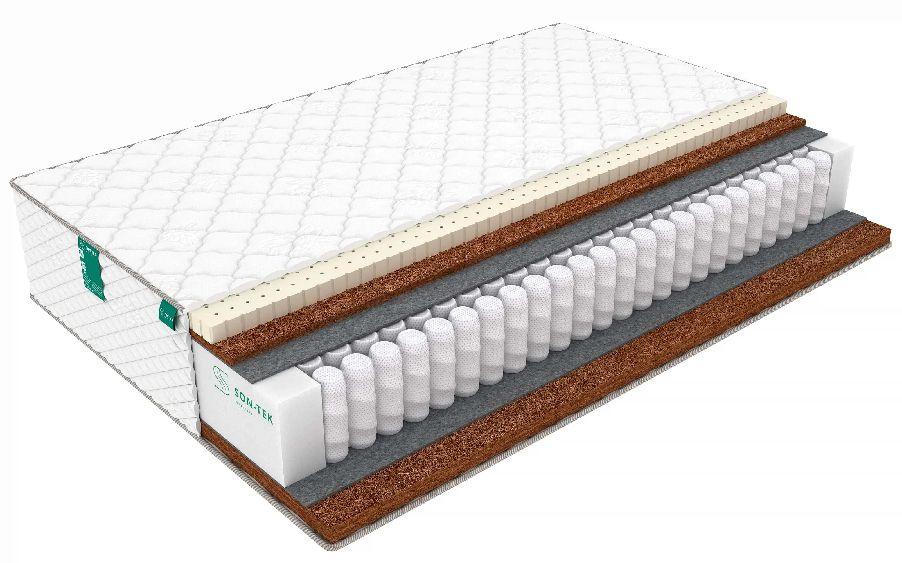 Изображение товара Матрас Sleeptek PremierBIG LatexStrong Cocos 160x200 см ортопедический независимый пружинный блок