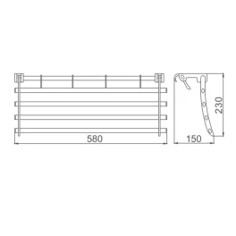 Полка для полотенец Haiba HB806, хром, 58*15*23 см