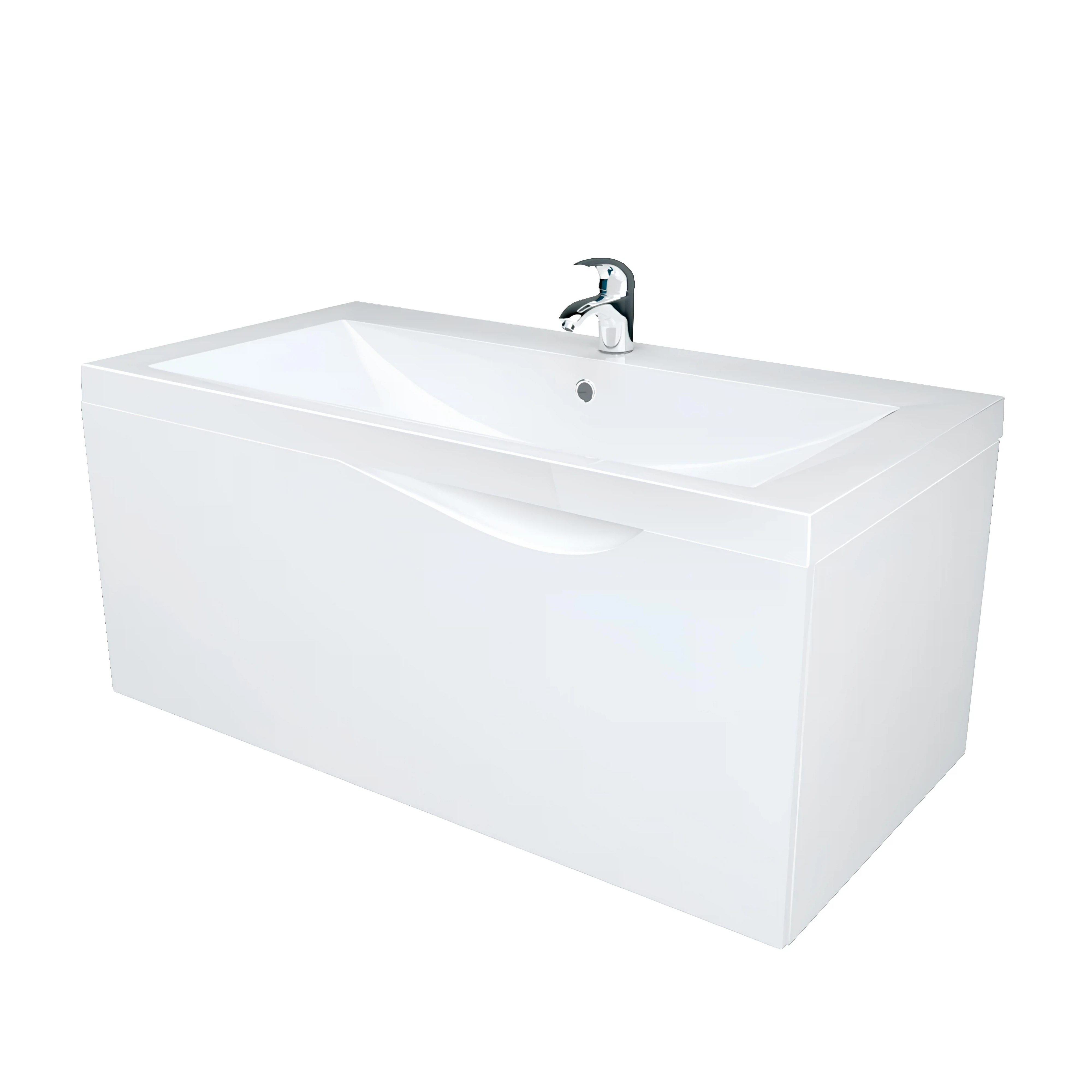 Изображение товара Тумба под раковину в ванную 1Marka Этюд 100 подвесная Белый глянец У51045