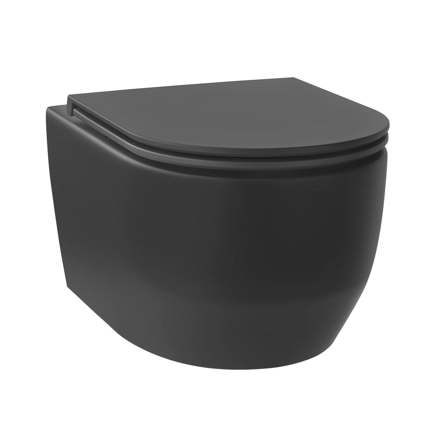 Изображение товара Подвесной унитаз Wellsee Croquis матовый черный с VortexFlow