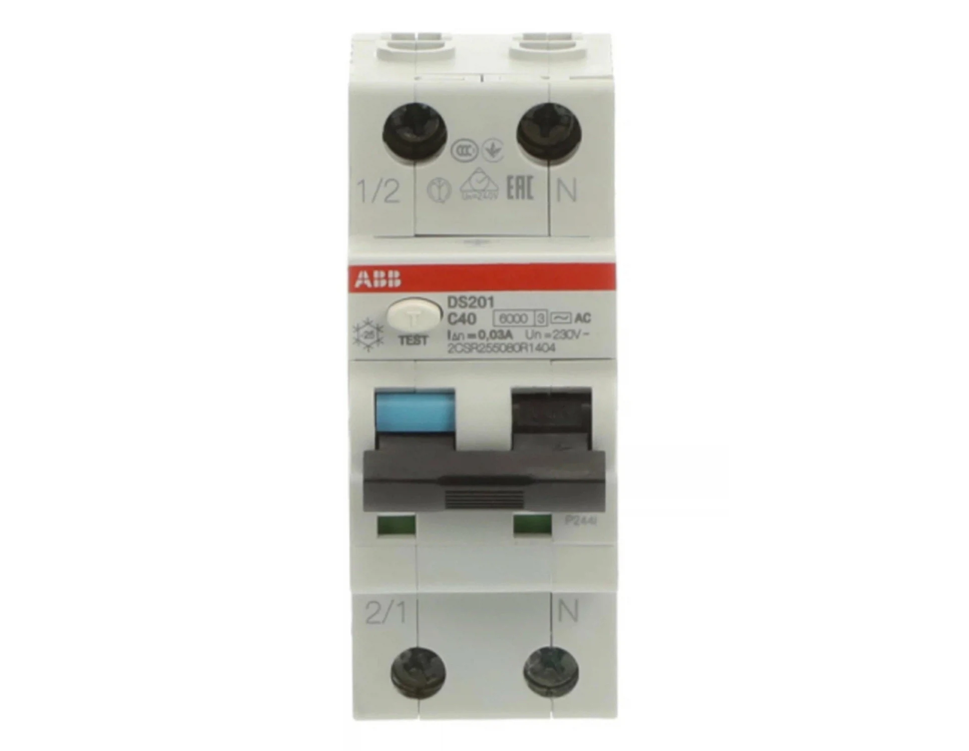 Изображение товара Автомат дифференциальный ABB DS201 C40 AC30 2-полюсник 40А 30мА