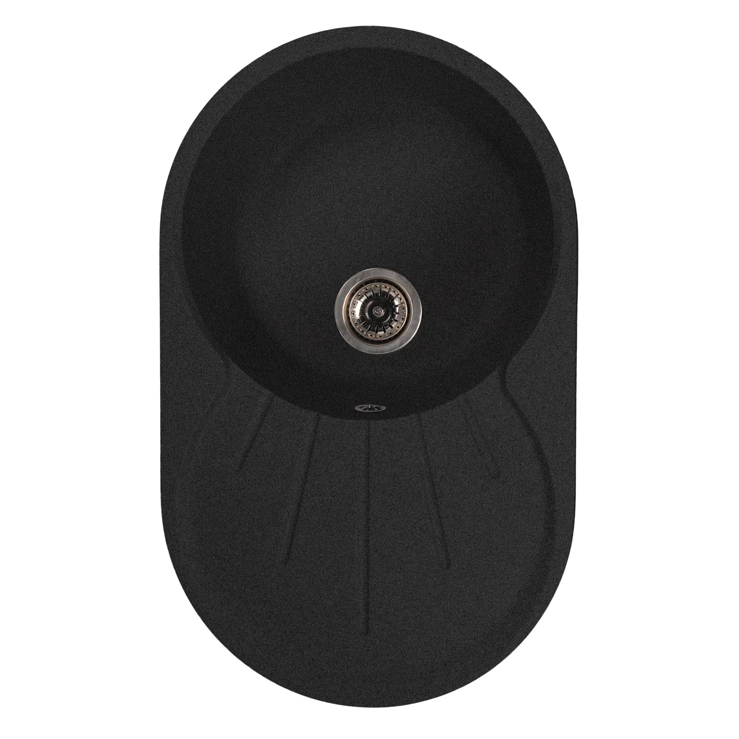 Изображение товара Мойка кухонная из искусственного мрамора овальная черная ML-GMS105 СТАНДАРТ