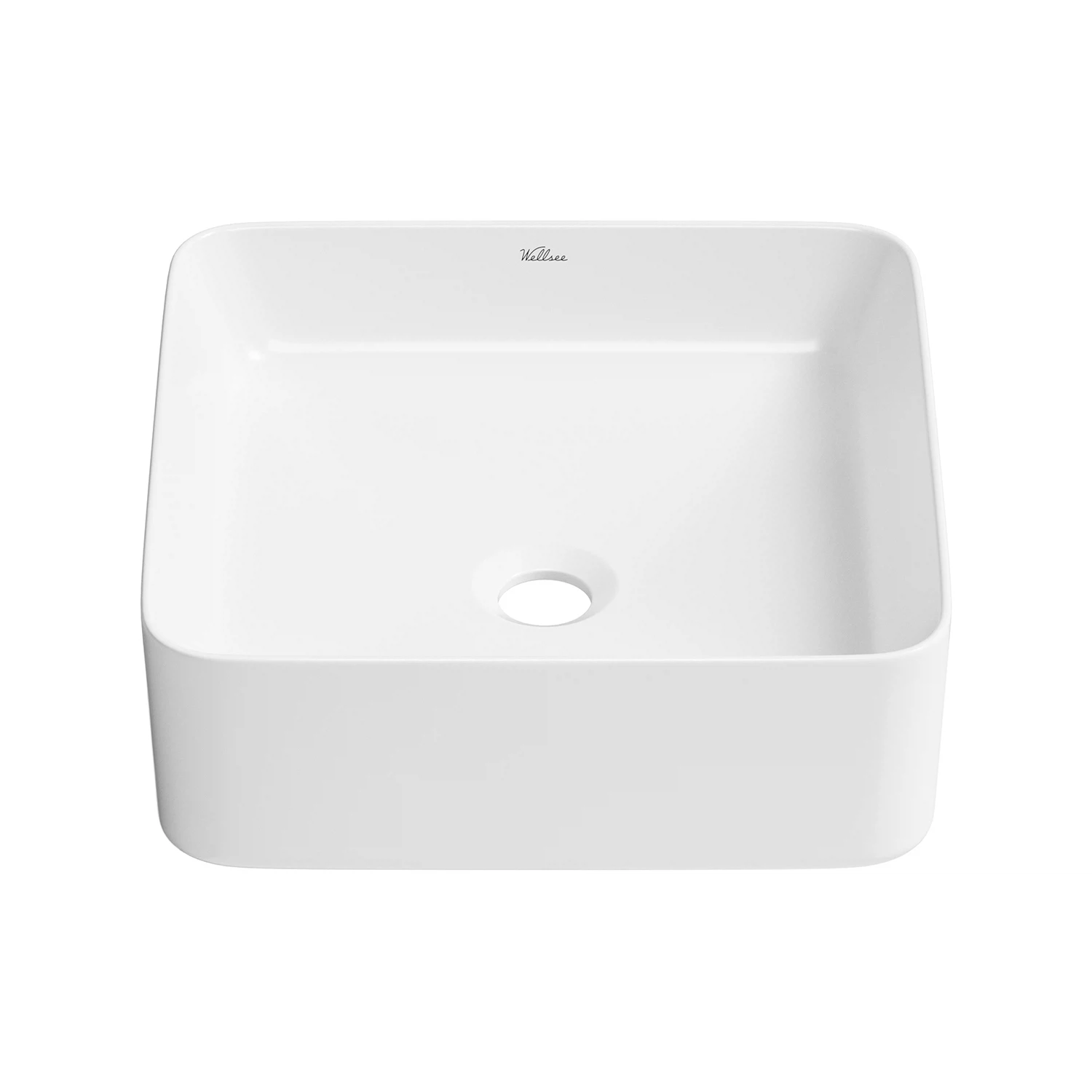 Изображение товара Накладная раковина для ванной Wellsee Mint квадратная 38х38 см белая