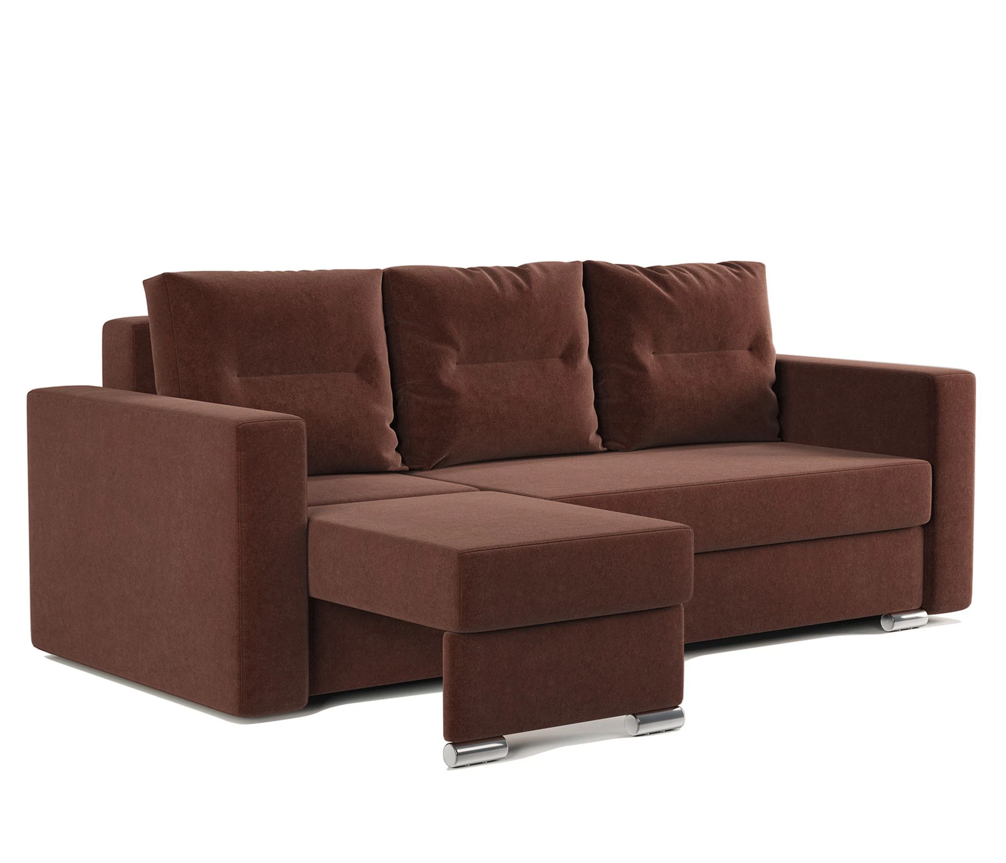 Изображение товара Угловой диван трансформер Рио левый велюр Дрим шоколад