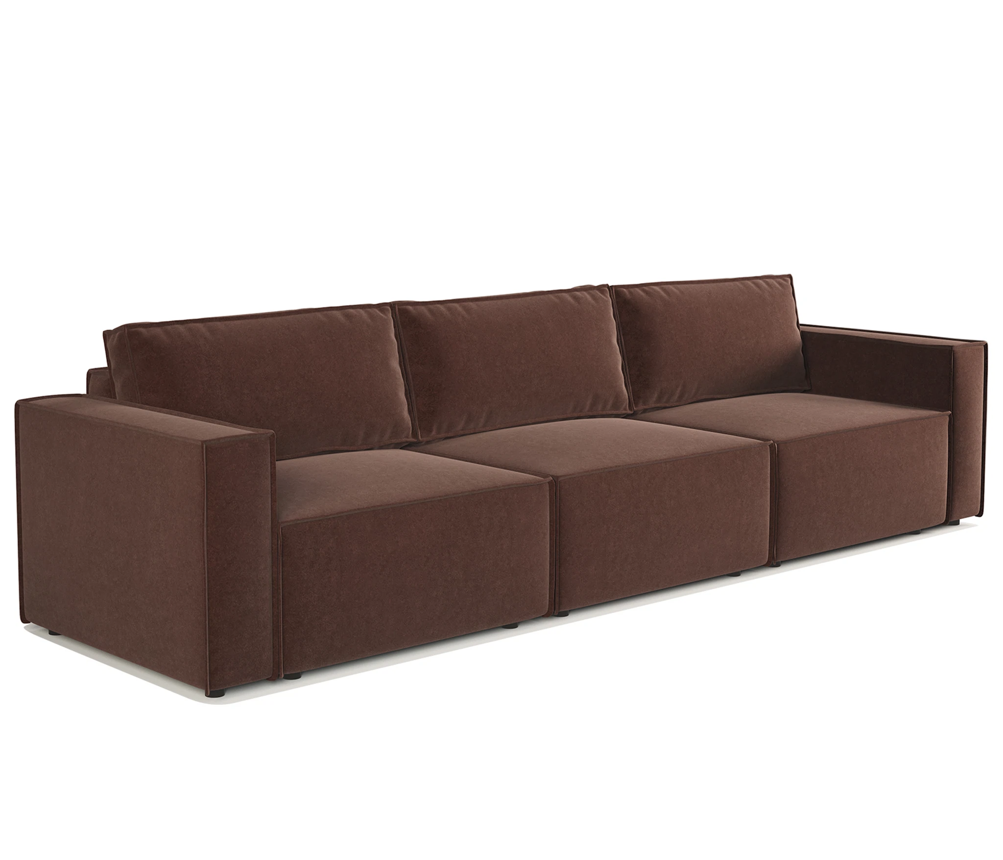 Изображение товара Модульный диван Шарм 25 велюр Дрим шоколад 327х95х70 см современная мебель