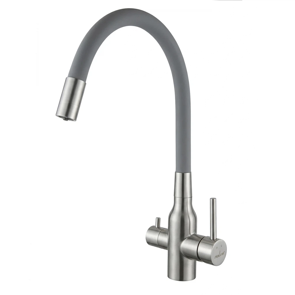 Изображение товара Смеситель для кухни 35k MIXLINE МЛНС-0403 (MLSS-0403) серый гиб.излив,подкл.к фильтру, п/гайку САТИН Изображение товара Смеситель для кухни 35k MIXLINE МЛНС-0403 (MLSS-0403) серый гиб.излив,подкл.к фильтру, п/гайку САТИН