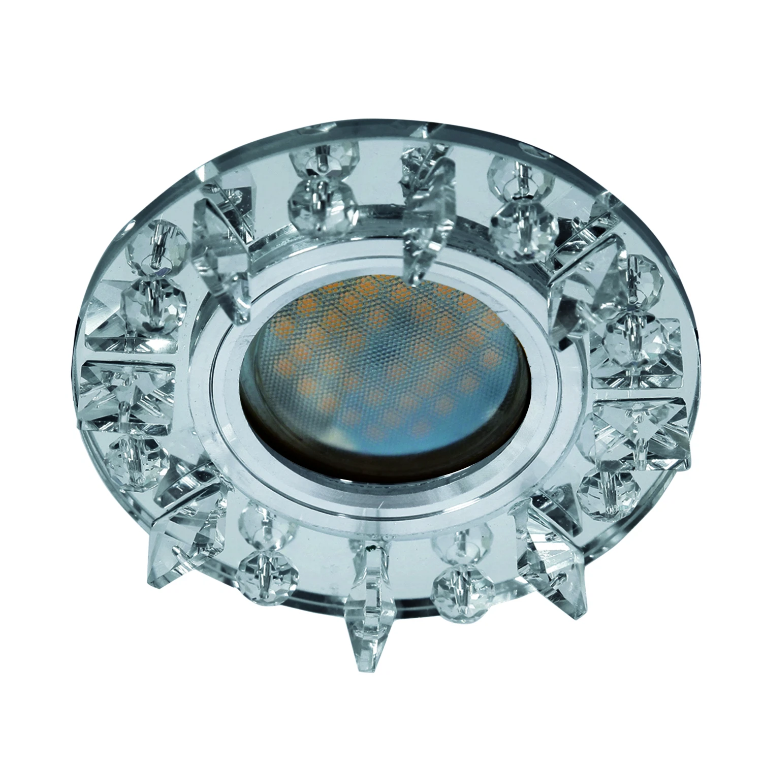 Изображение товара Светильник встраиваемый Ecola MR16 DL1660 GU5.3 Glass Стекло Круг с квадратными стразами хром 42x95
