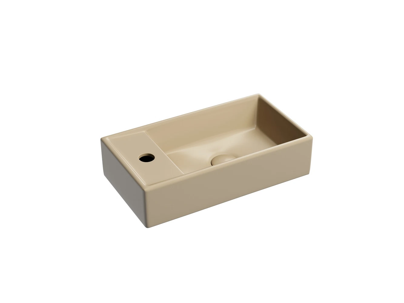 Изображение товара Подвесной прямоугольный умывальник Element из фарфора капучино матовый