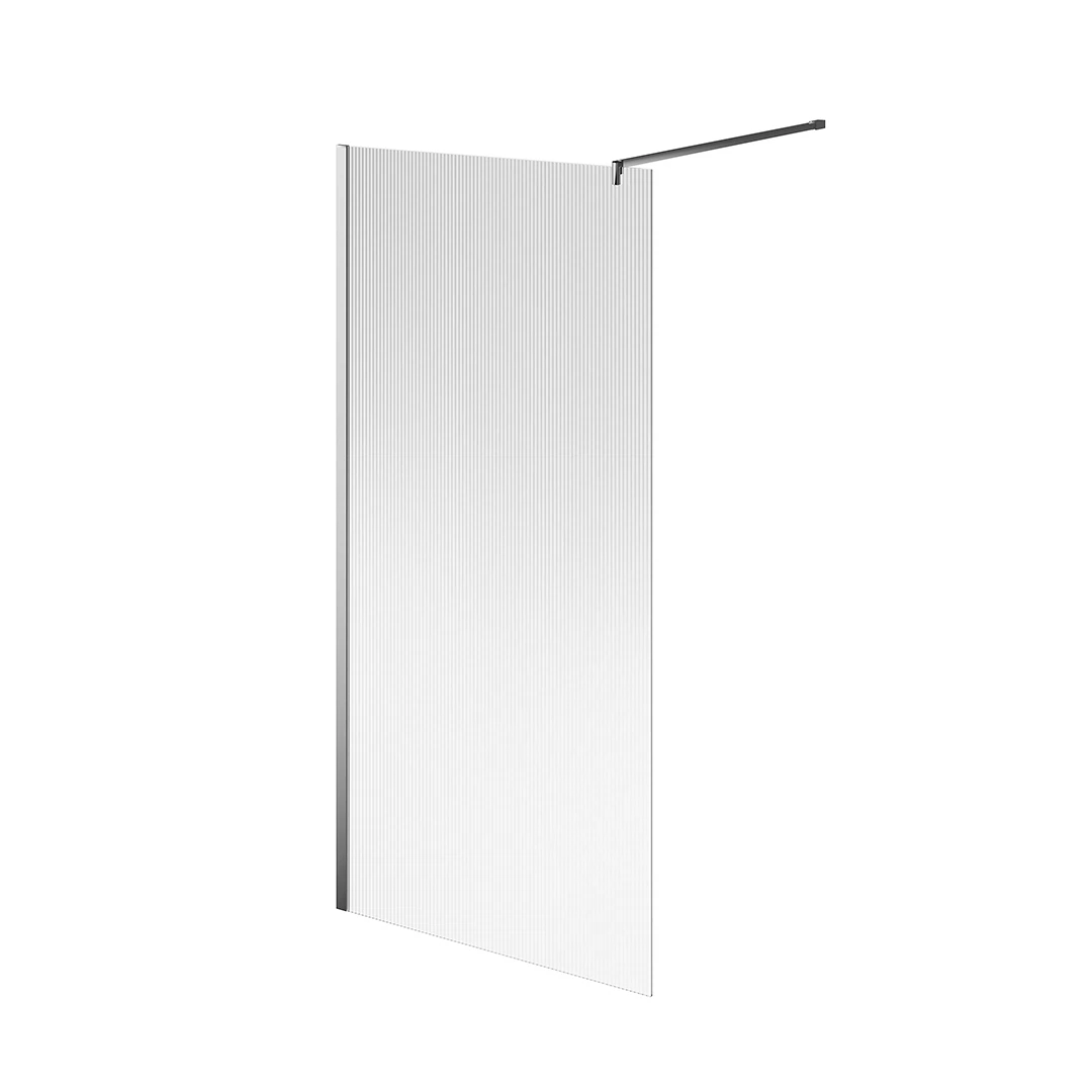 Изображение товара Kerama Marazzi Cristallo перегородка душевая 1000x2100 мм с рифленым стеклом хром CT.100.WI.CR