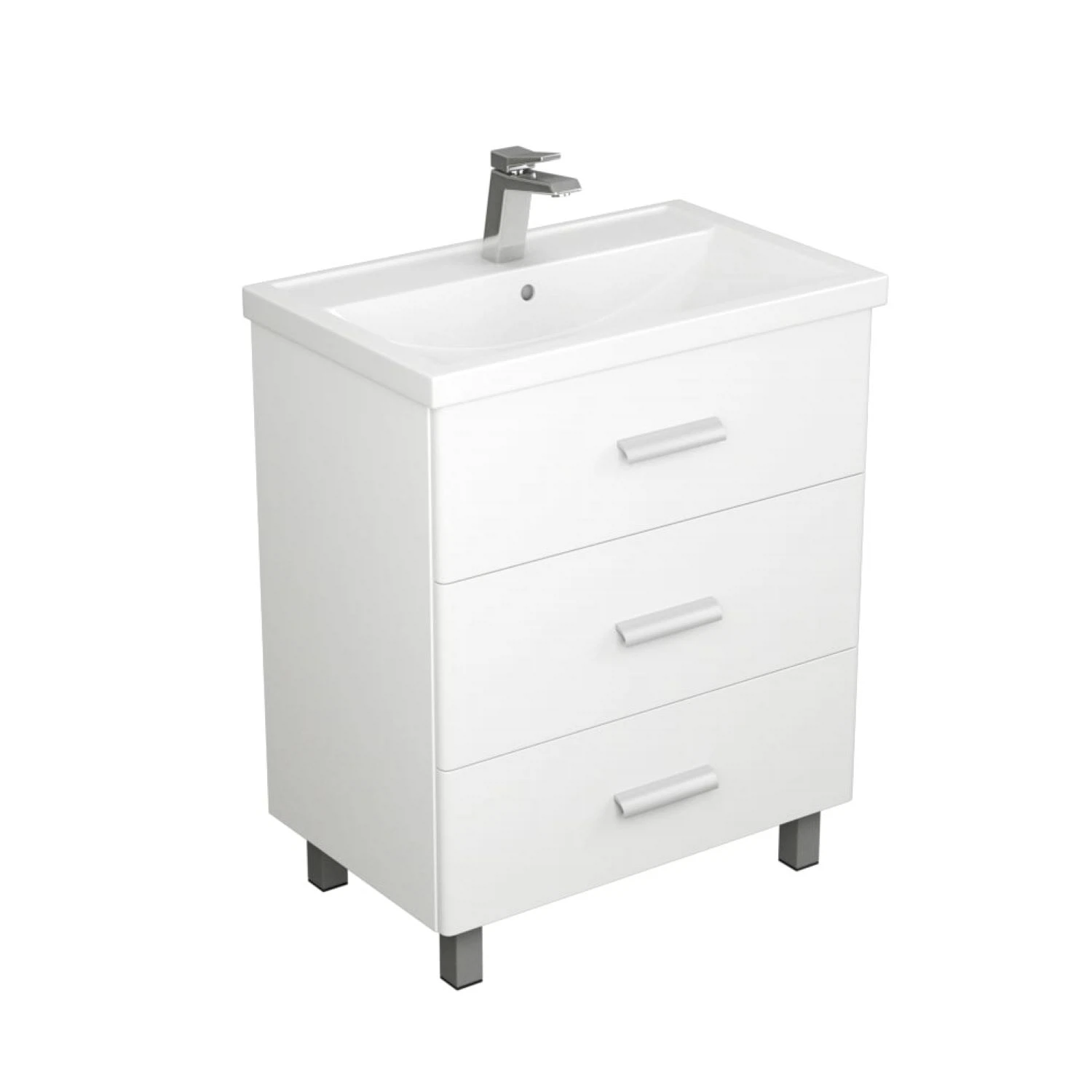 Изображение товара Тумба с раковиной Гарда 70 см белая, корпус ВЛДСП и МДФ, Россия