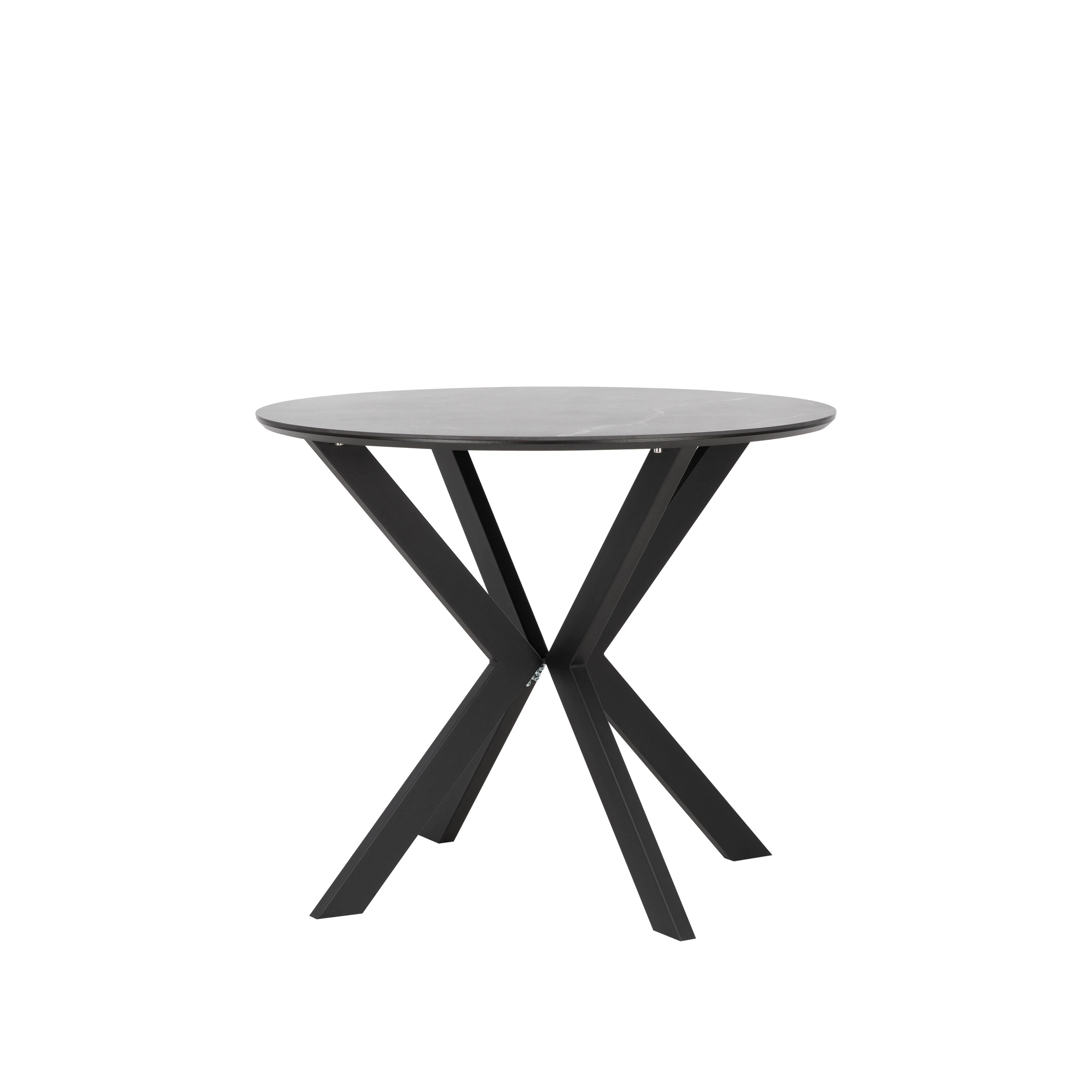 Изображение товара Элегантный круглый стол Хокку с керамической столешницей и металлическими опорами