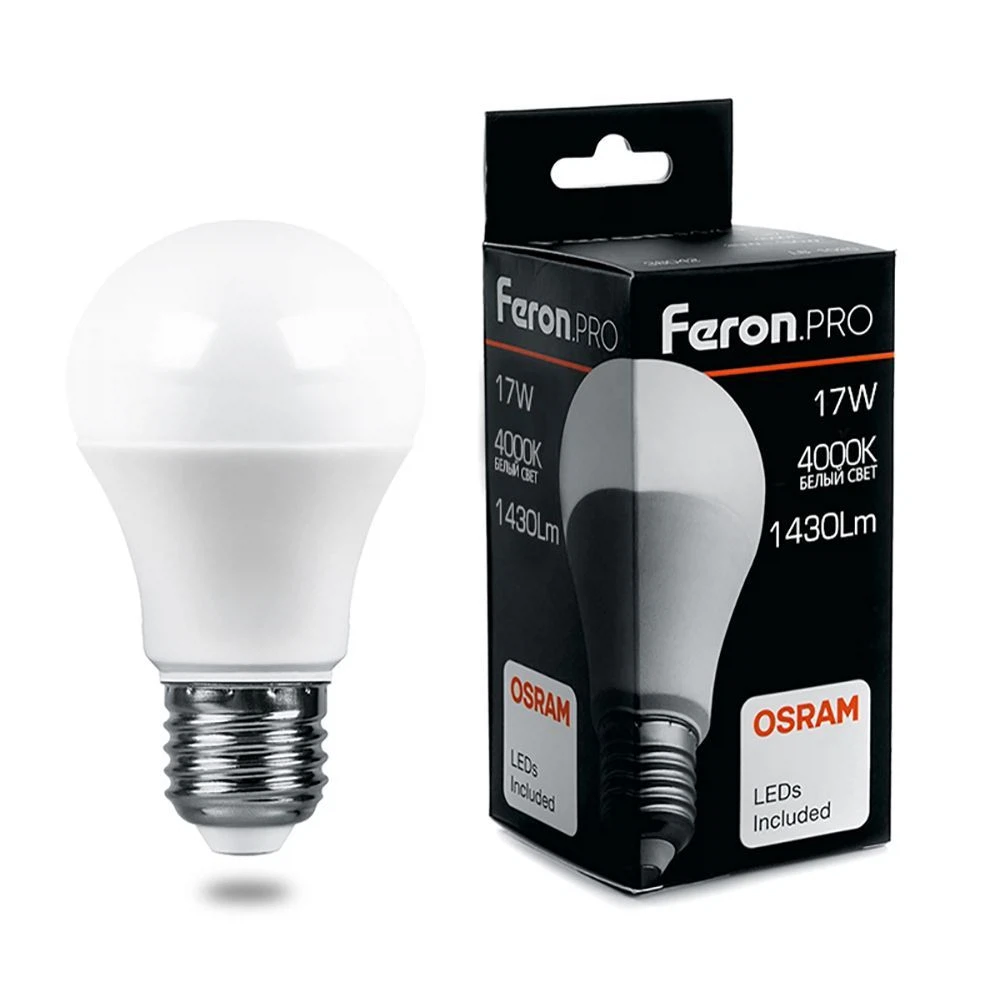 Изображение товара Лампа светодиодная Feron.PRO LB-1017 Шар E27 17W 175-265V 4000K