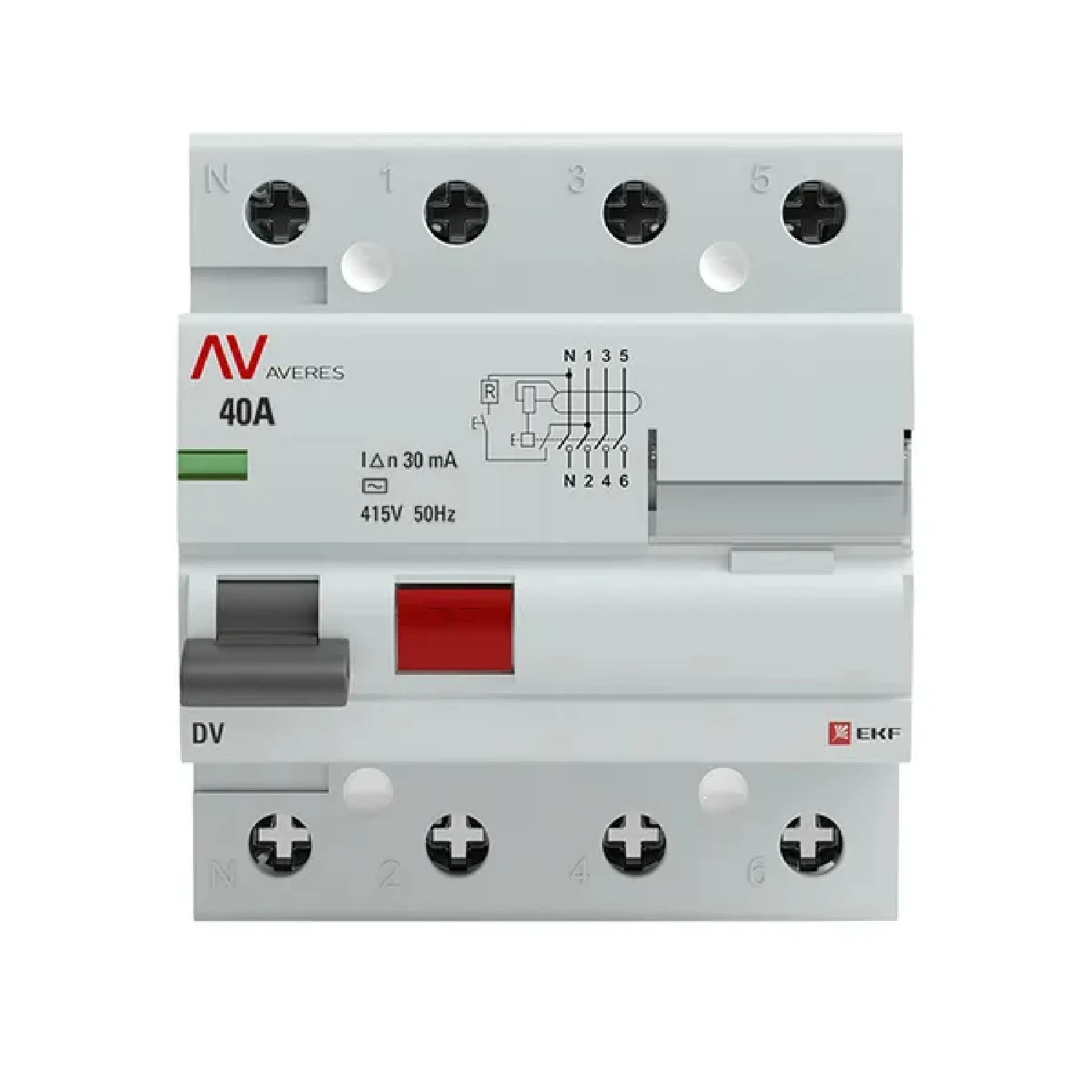 Изображение товара EKF Averes DV  УЗО 4P 40А/30мА (AC) электромеханическое