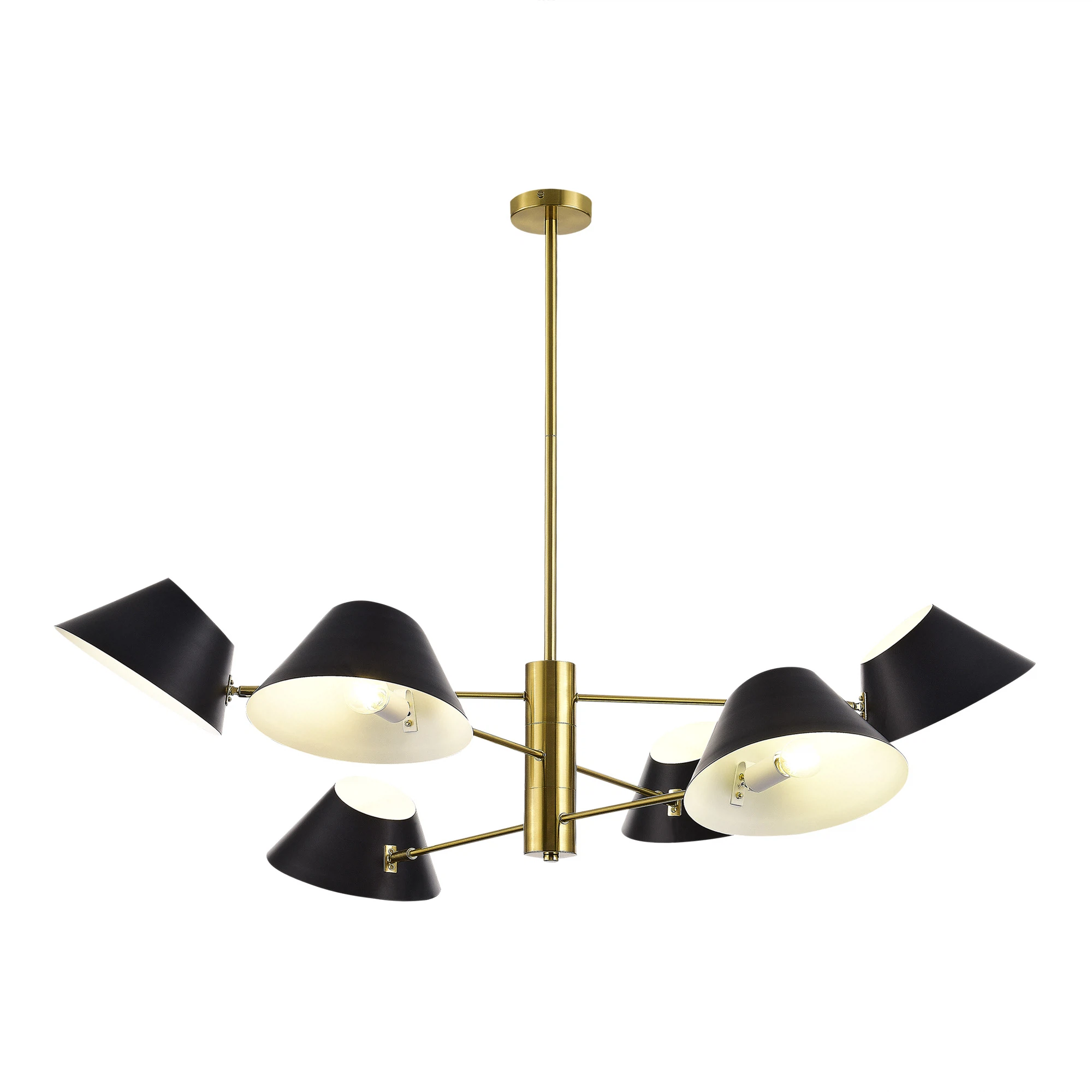 Изображение товара Подвесной светильник EVOLUCE из металла латунь и черный с регулировкой высоты