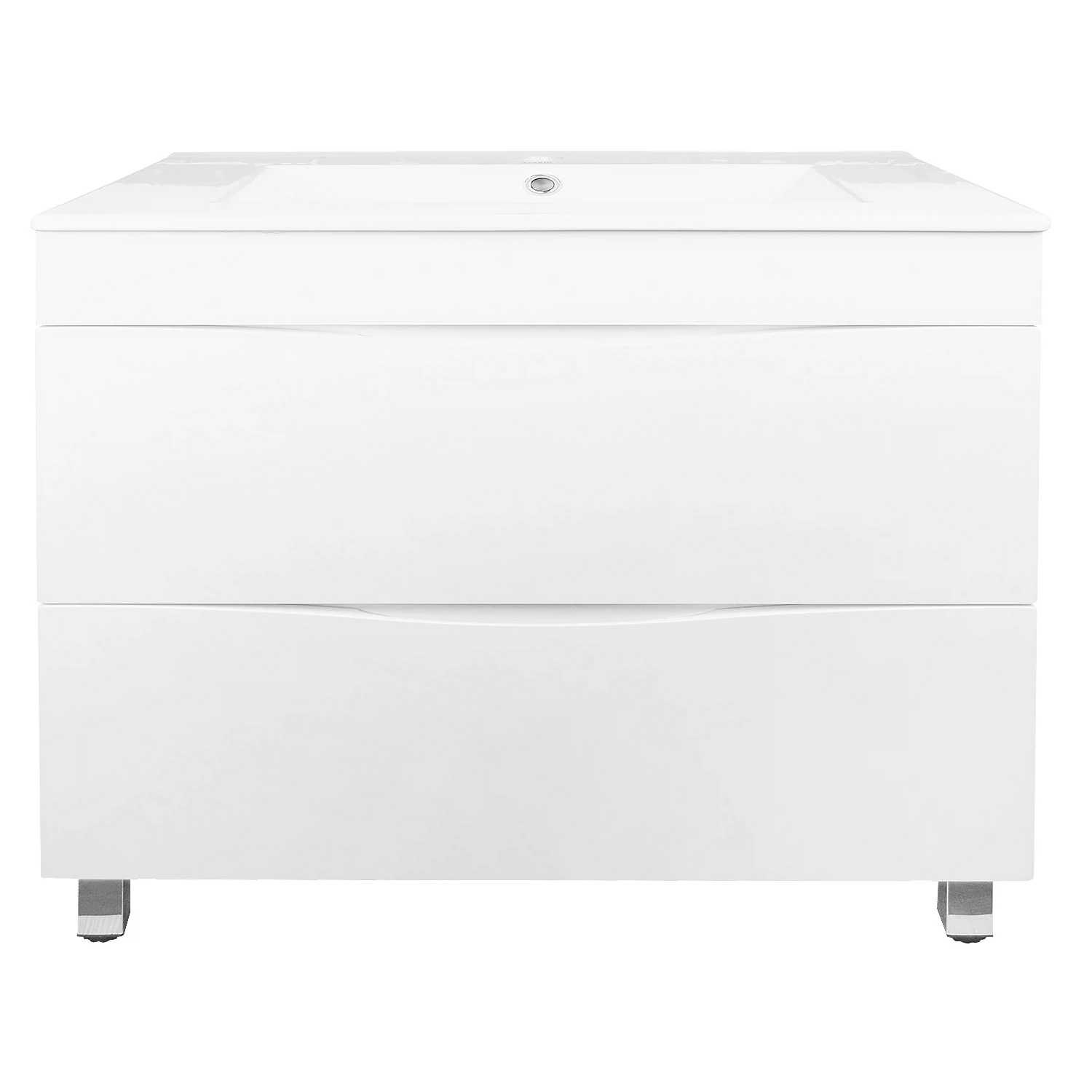 Изображение товара Комплект Тумба  Loranto Santorini 80 (810*810*470) с раковиной Leon 7506-80 Белый Глянец