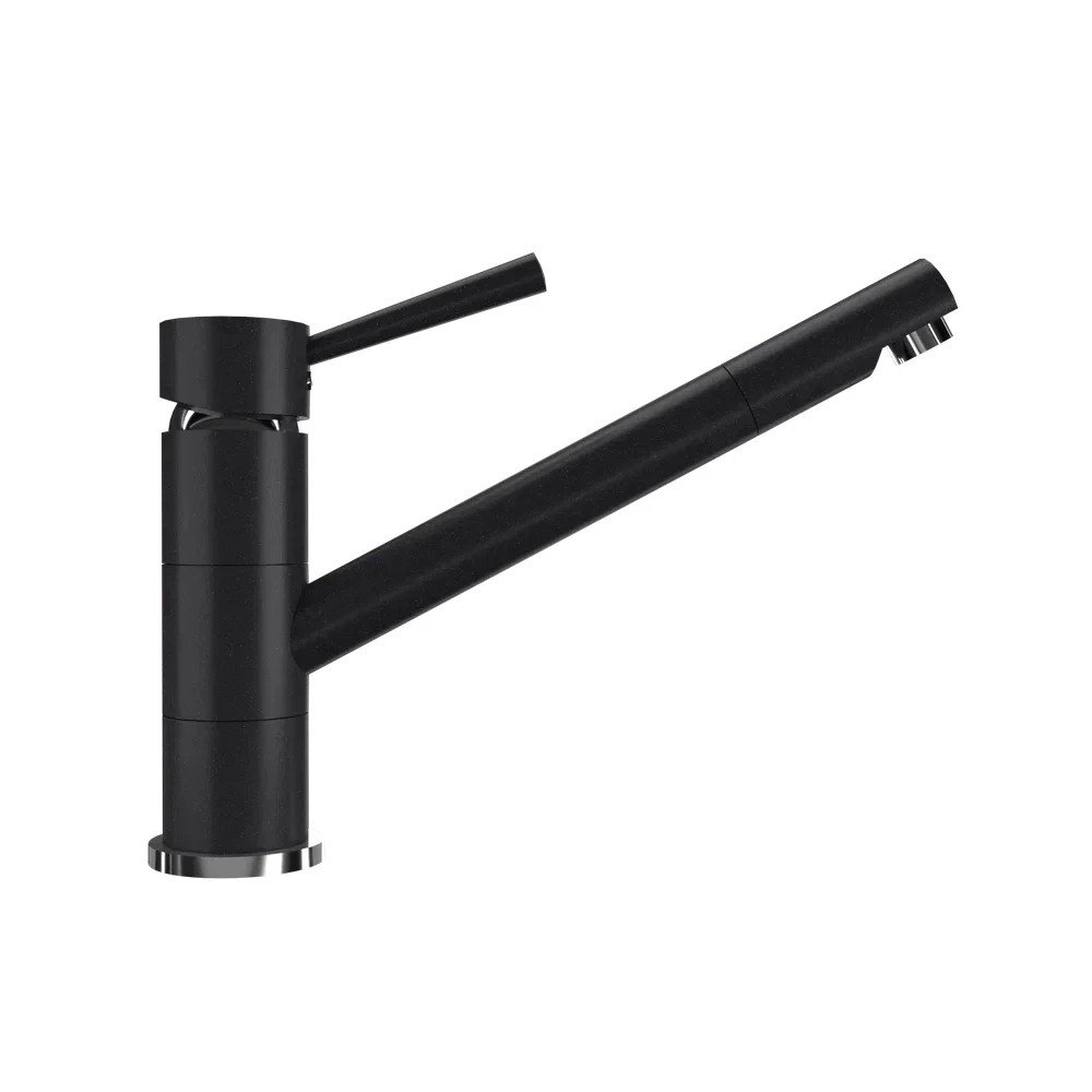 Изображение товара Смеситель ULGRAN Quartz UQ-025-08 для кухни с поворотным изливом, черный