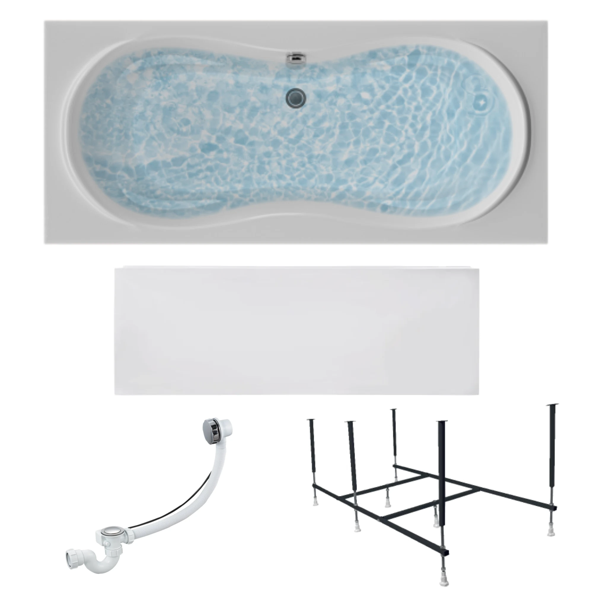 Изображение товара Ванна акриловая 1MARKA 180х80 DINAMIKA набор 4 в 1: ванна, панель, каркас, слив-перелив 01ди1880кп