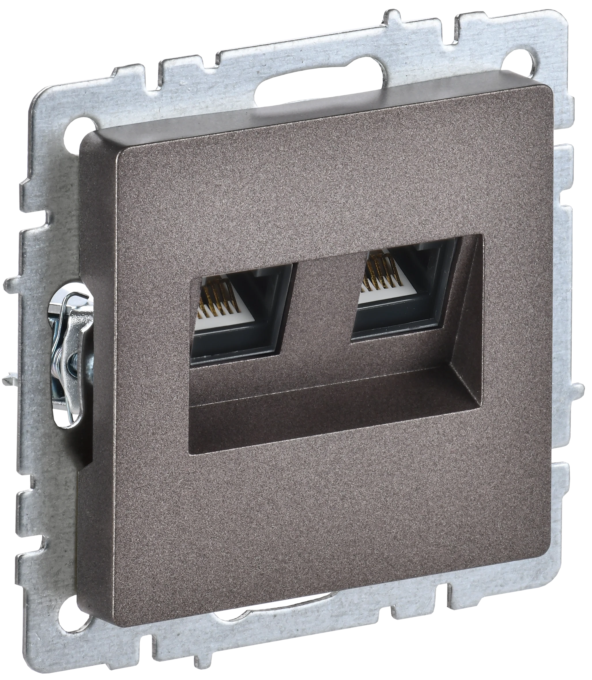 Изображение товара Розетка комп. 2-ая RJ45 IEK BRITE BASE Темн.бронза кат.6 РК11-2-БрТБ.