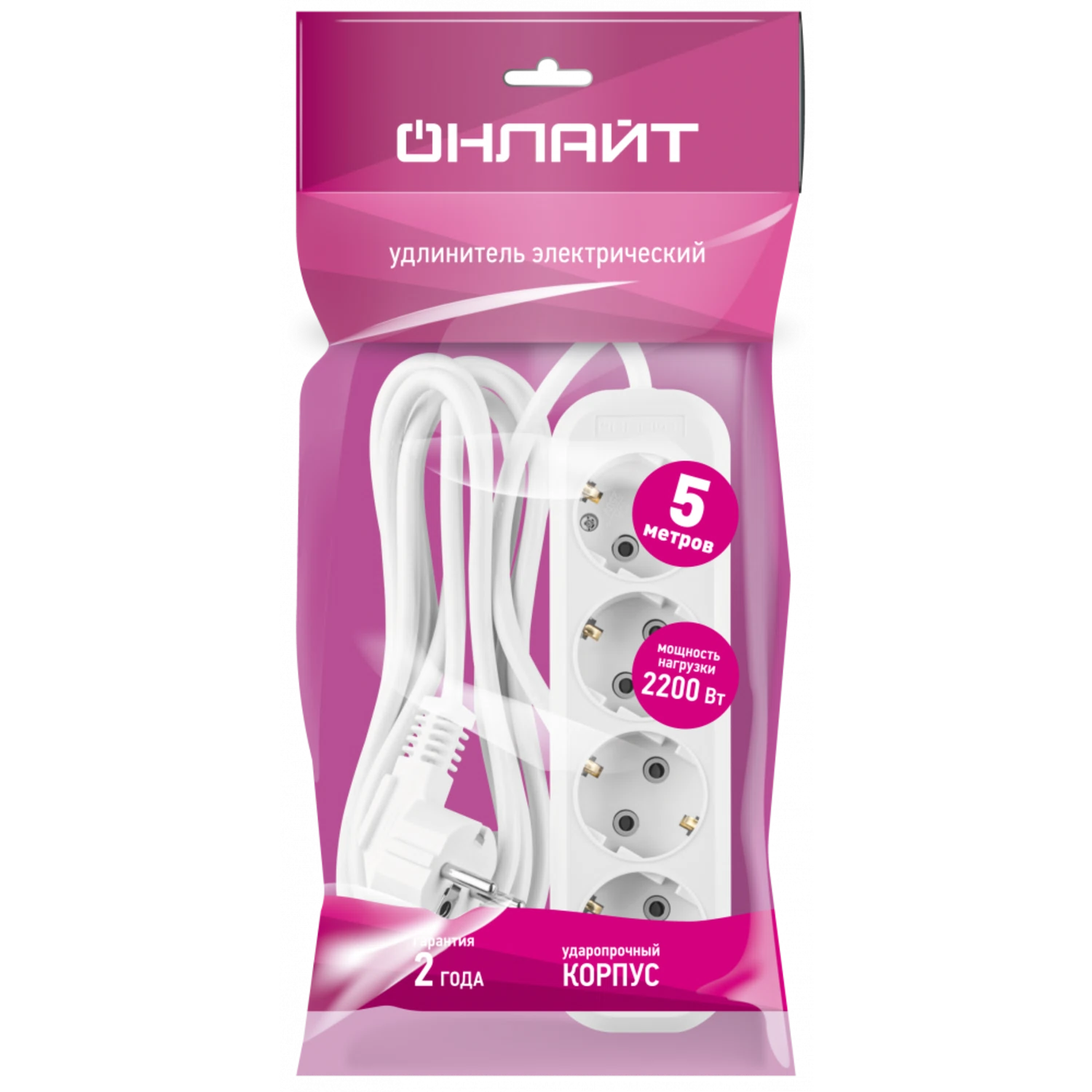 Изображение товара Удлинитель ОНЛАЙТ 90 797 OPE-S-04-500-E-3x0.75