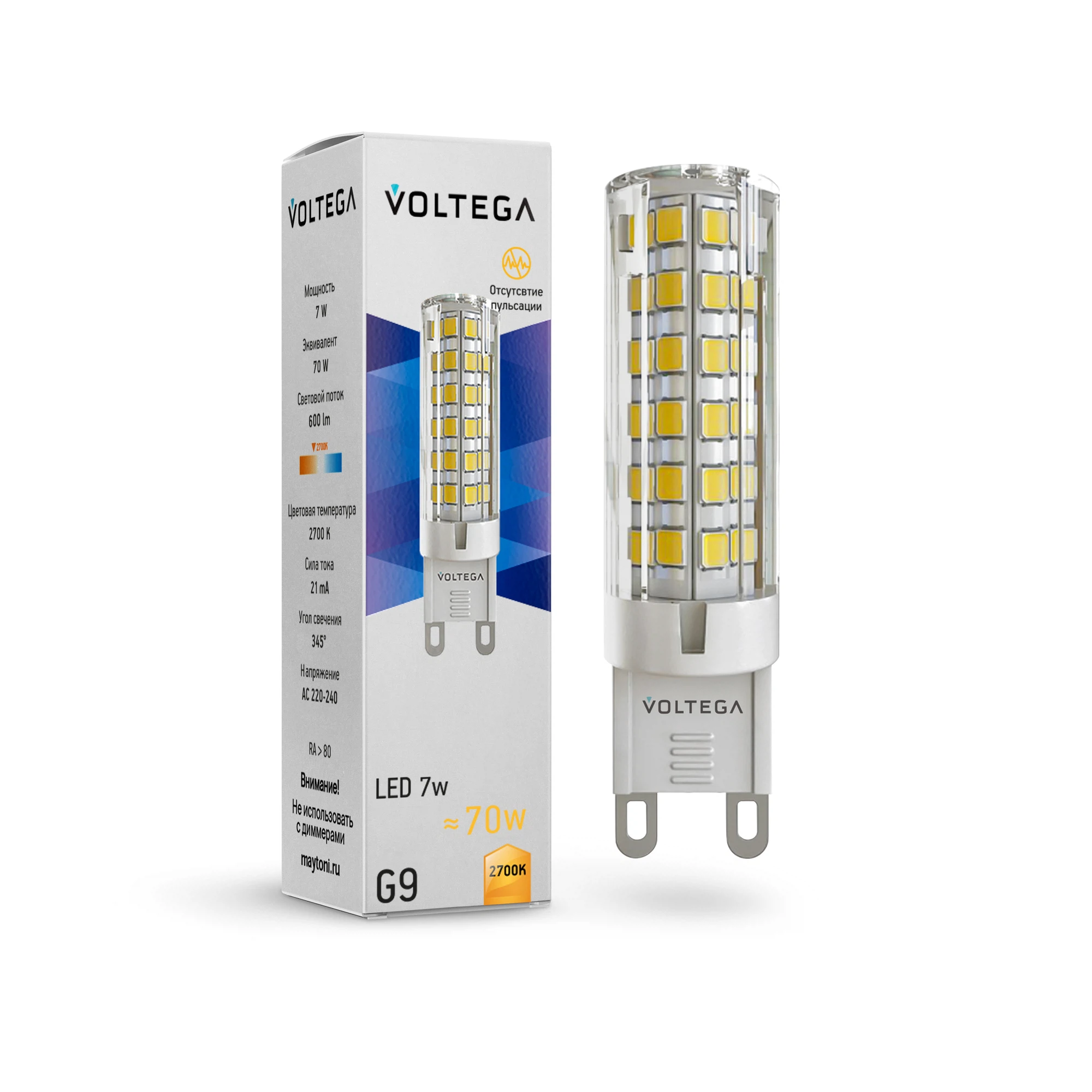 Изображение товара Светодиодная лампа Simple Capsule G9 7W 2700K теплый свет 600Лм китай