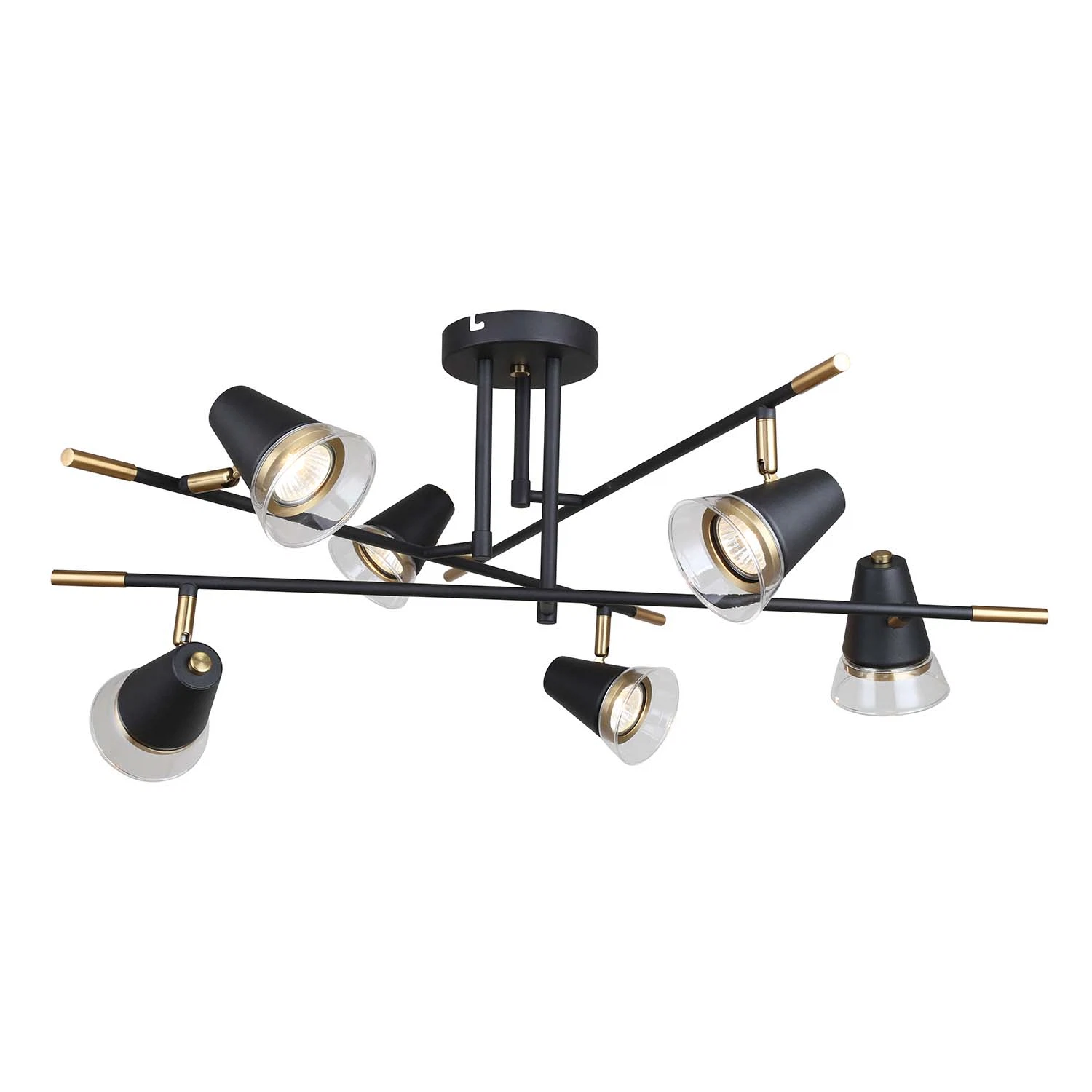 Изображение товара Потолочная люстра Favourite 4618-6C современный дизайн 6 ламп GU10 бронза и черный