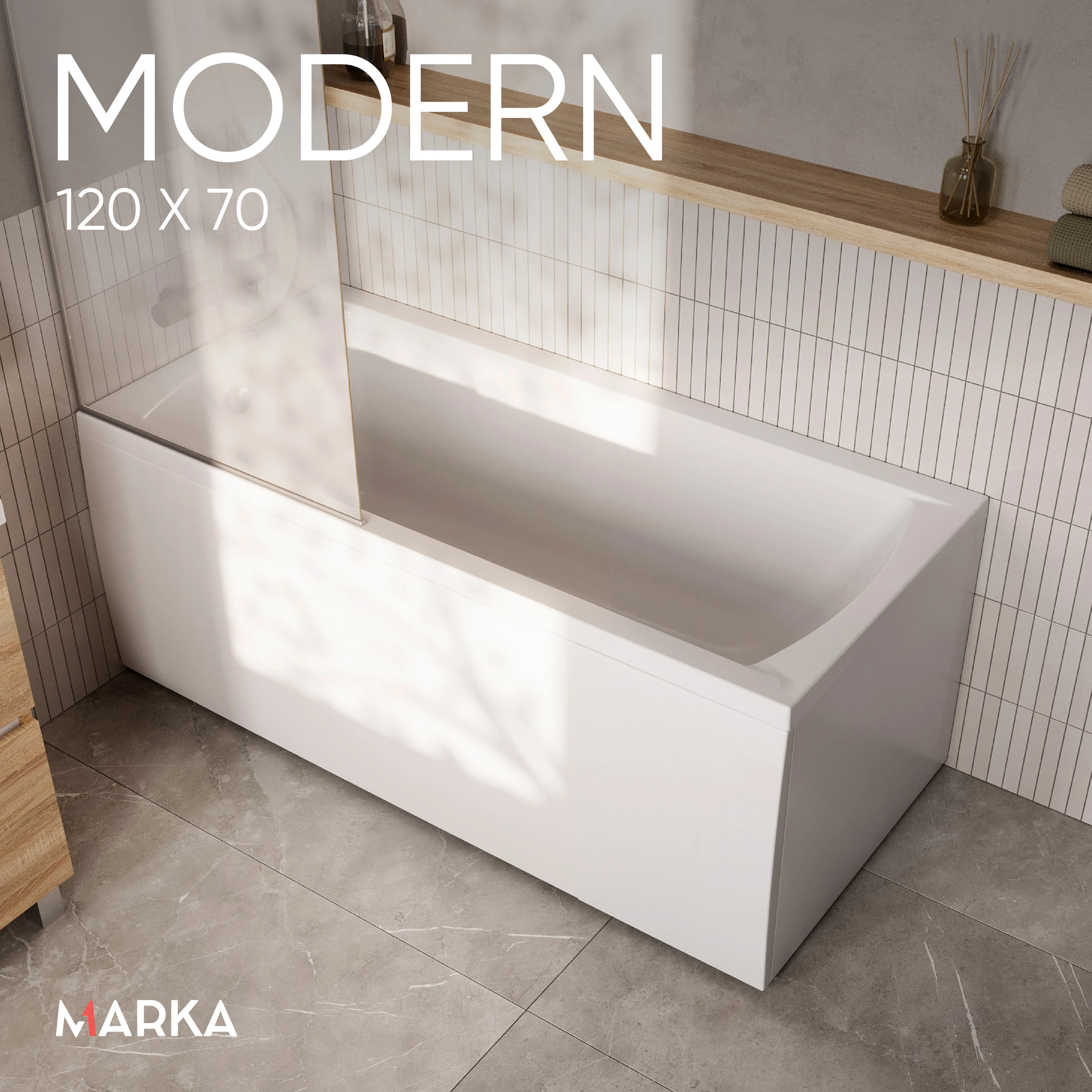 Изображение товара Ванна акриловая прямоугольная Marka One MODERN 120 * 70