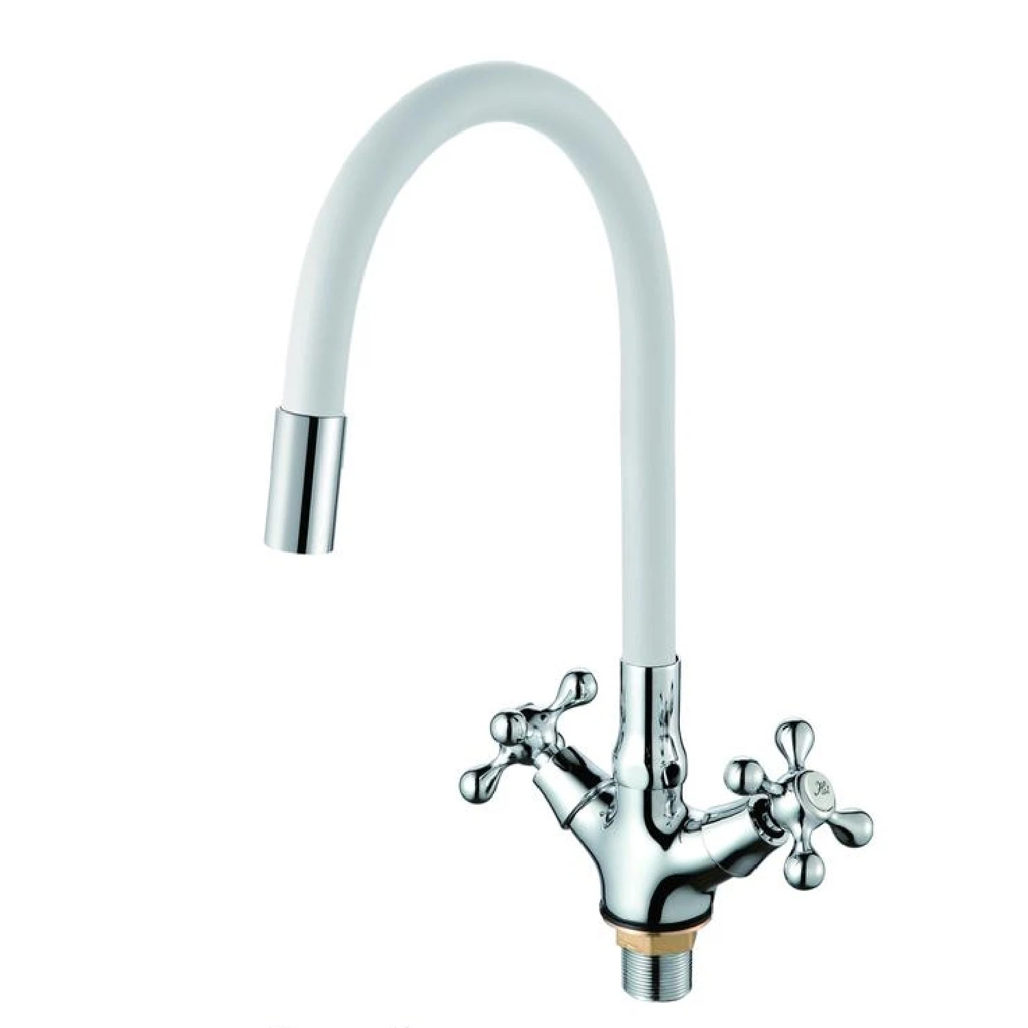 Изображение товара Смеситель для кухни с гибким изливом D-Lin D153807-3 хром/белый современный дизайн