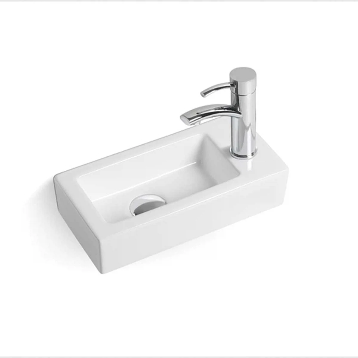 Изображение товара Раковина керамическая Vincea VBS-133R с чашей по центру, белая, 370x180 мм