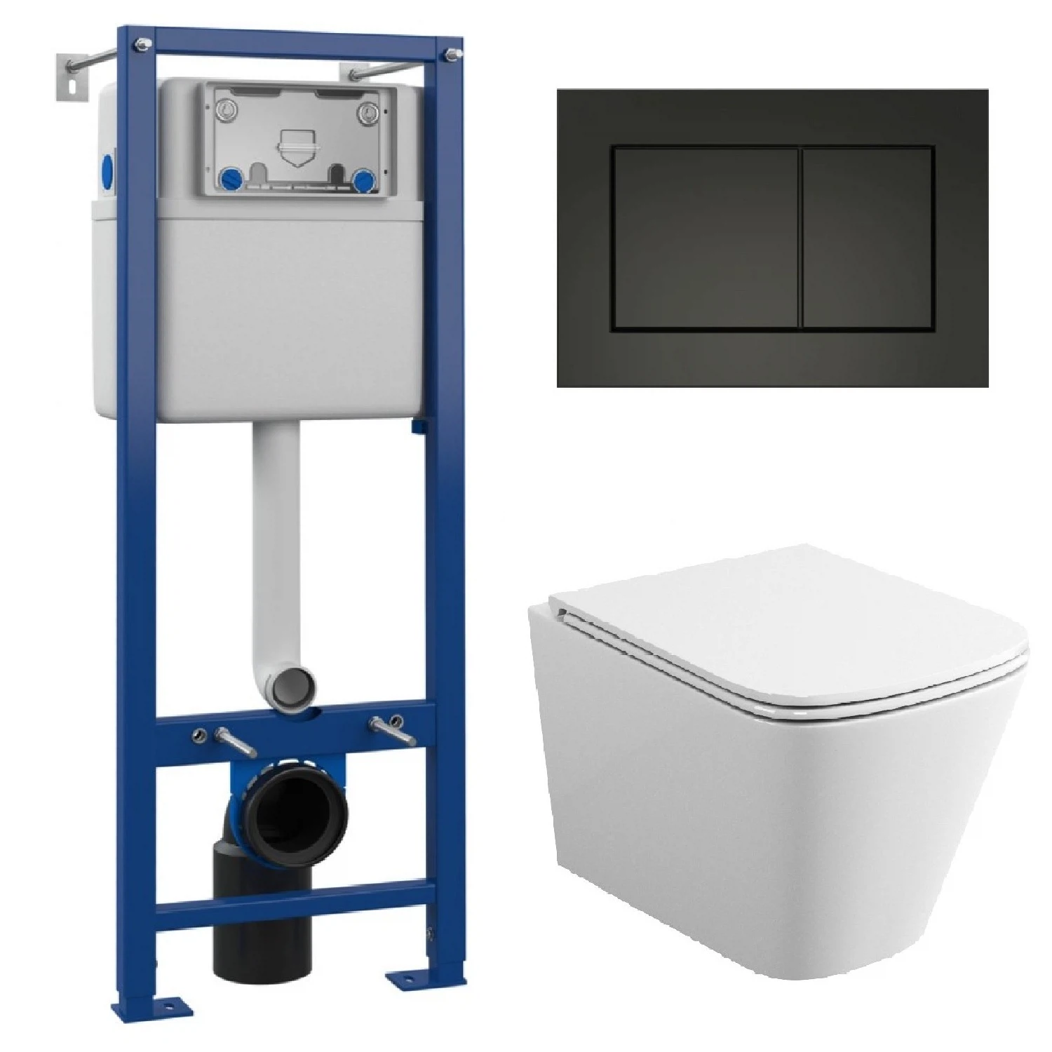 Изображение товара Комплект инсталляции Maretti UM10PBM76-844 с унитазом UM76SF56052 и кнопкой AC12SF-560