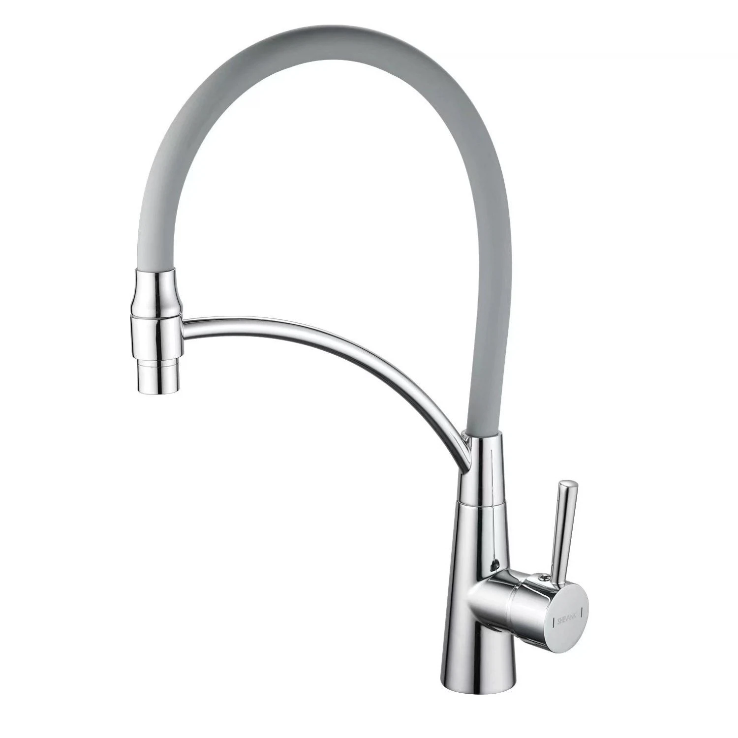 Изображение товара Смеситель для кухни с гибким изливом Shevanik S743-9, хром/серый