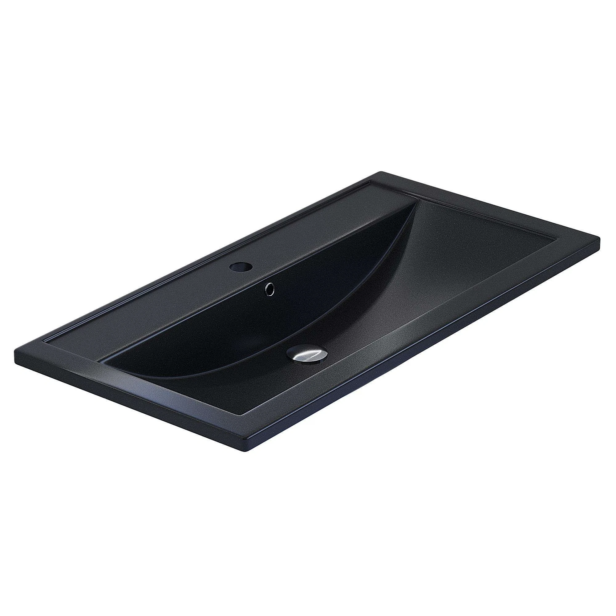 Изображение товара Раковина для ванной комнаты Uperwood Foster Quartz 90x45,5 см черная матовая