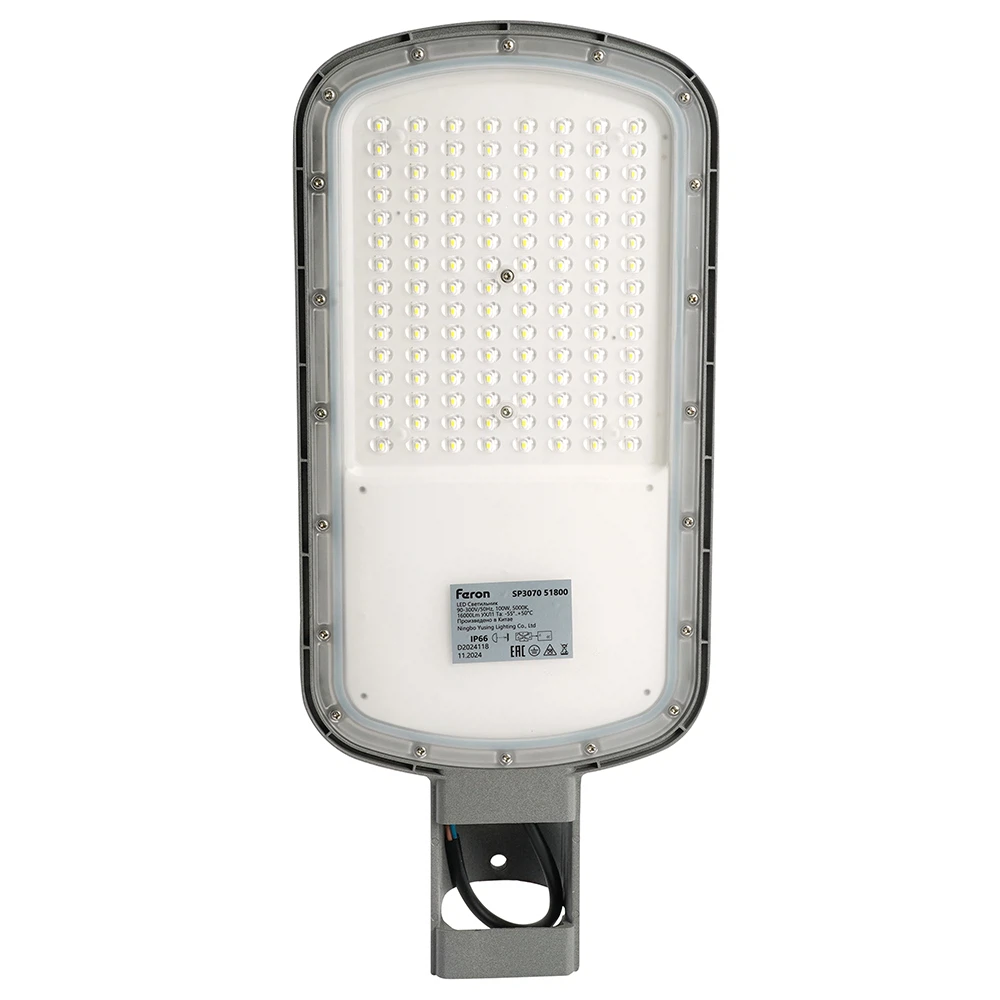 Изображение товара Светодиодный уличный консольный светильник Feron SP3070 100W 5000K AC90-300V, серый