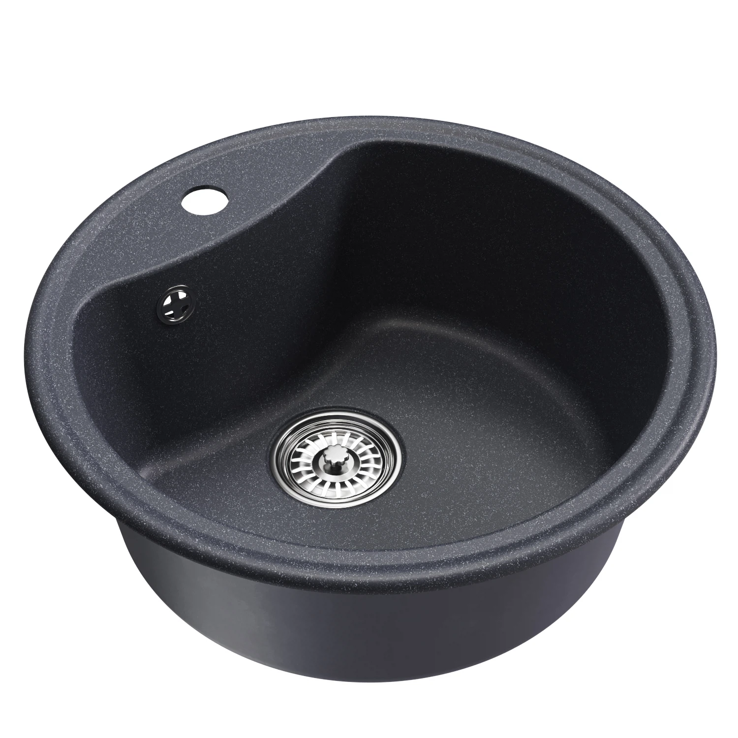 Изображение товара Мойка из искусственного мрамора Mixline ML-GM09 круглая антрацит современная кухня