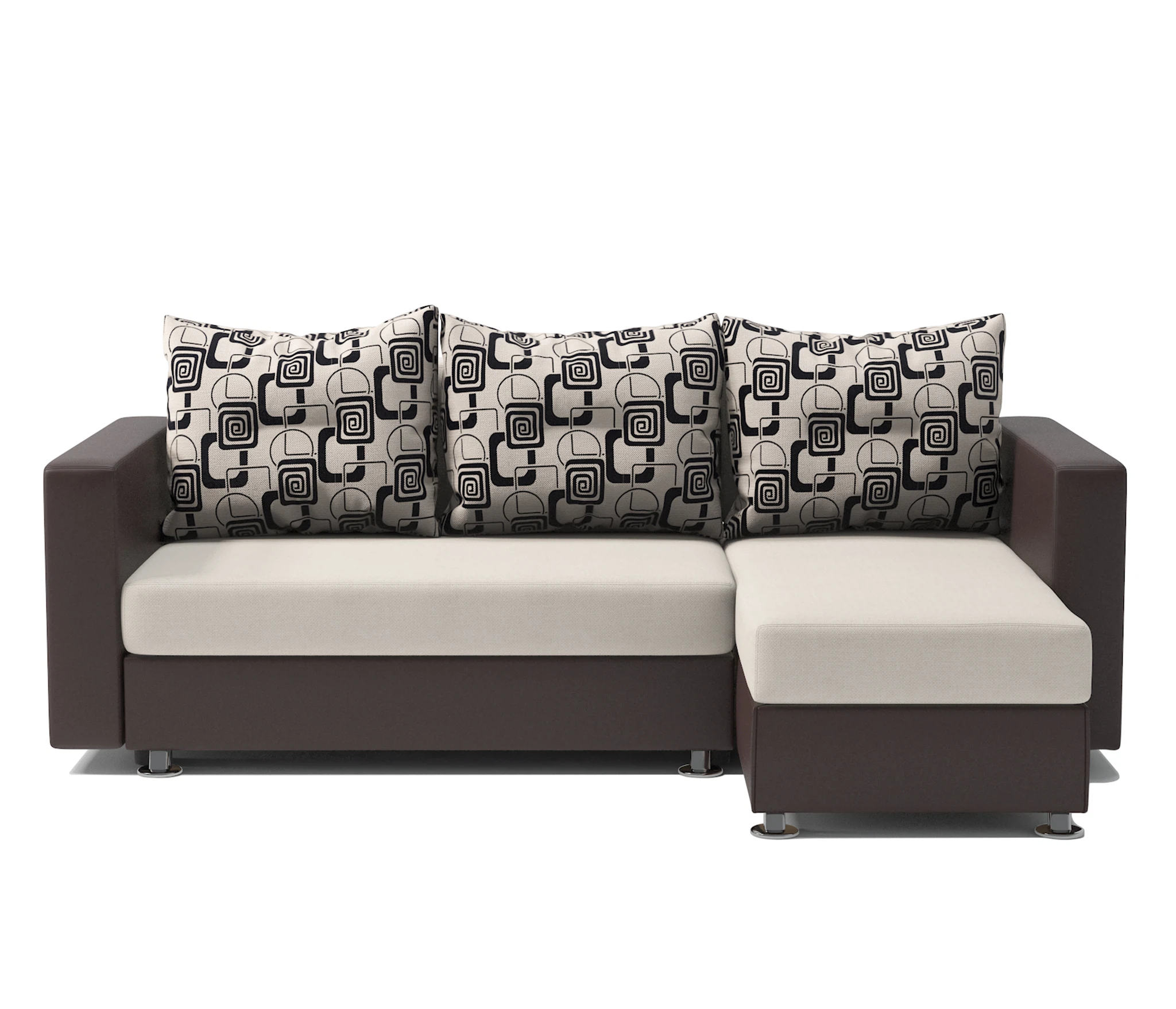 Изображение товара Угловой диван Ария правый из экокожи с механизмом еврокнижка и ящиком для белья