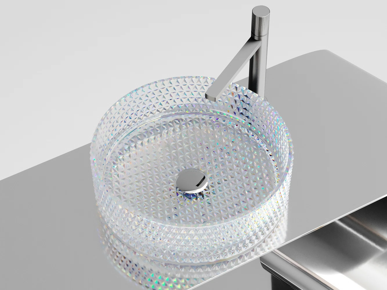 Изображение товара Умывальник накладной круглый Cristal 360x360 мм неон фарфор