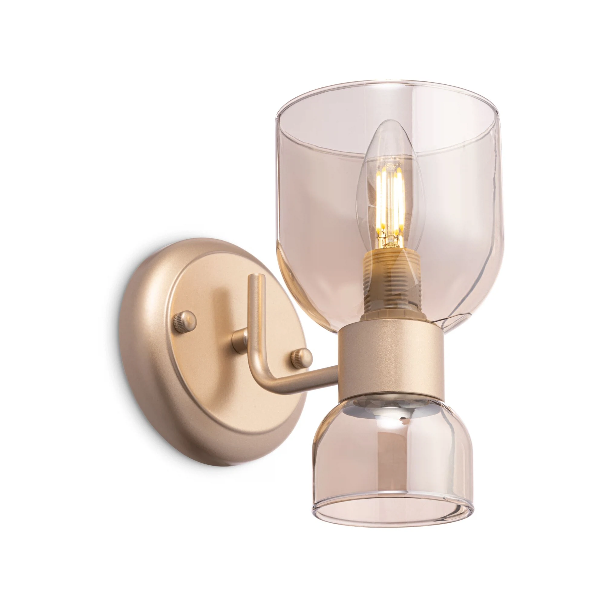 Изображение товара Настенный светильник Freya Isla FR5094WL-01G современный стиль с янтарным стеклом