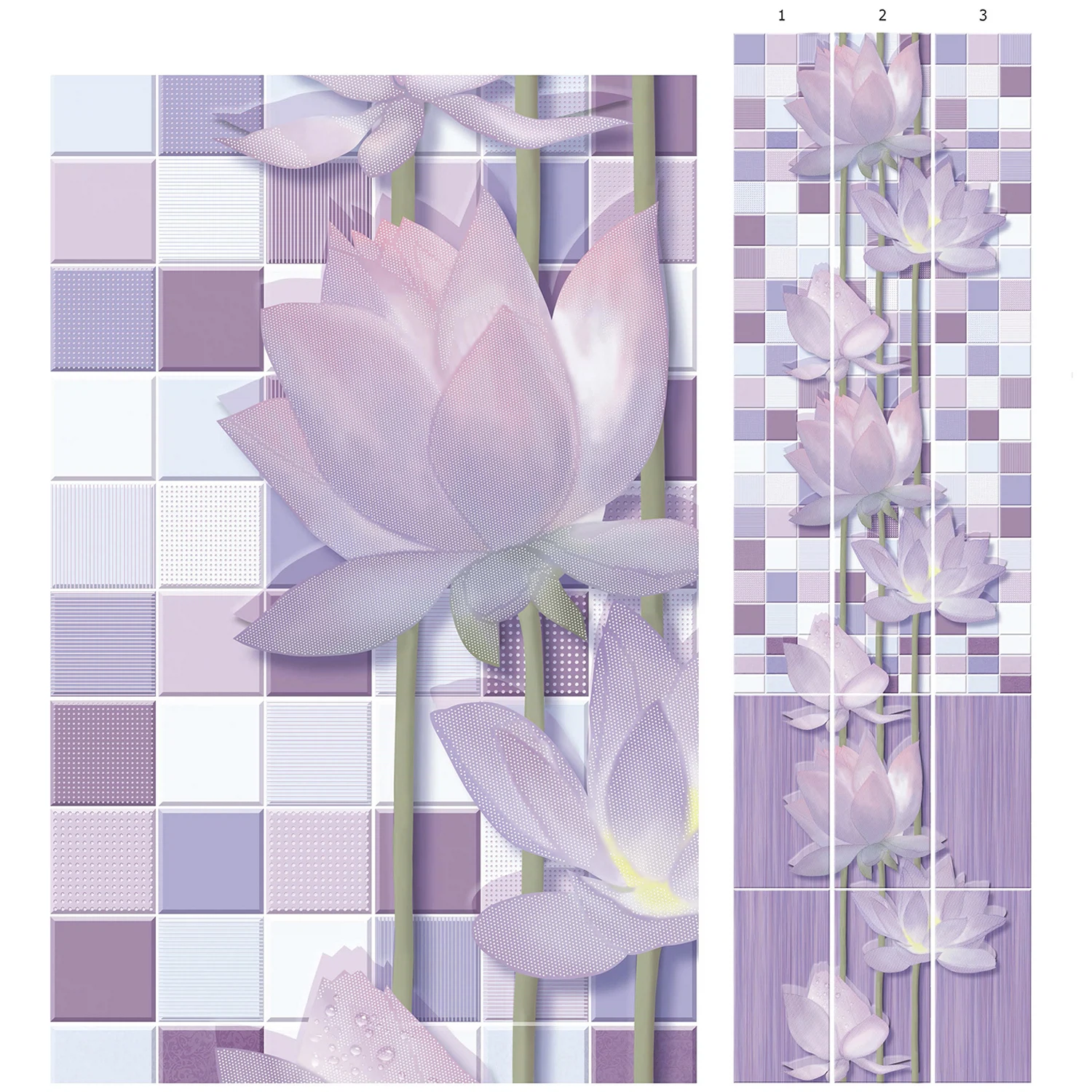 Изображение товара Панель ПВХ Unique Лотос 3 шт влагостойкая для стен и потолков