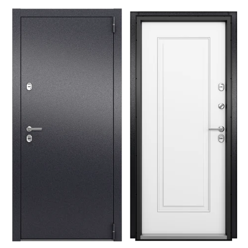 Изображение товара Дверь входная уличная TOREX Коттедж-1 правый 205x88 Графит / Белый