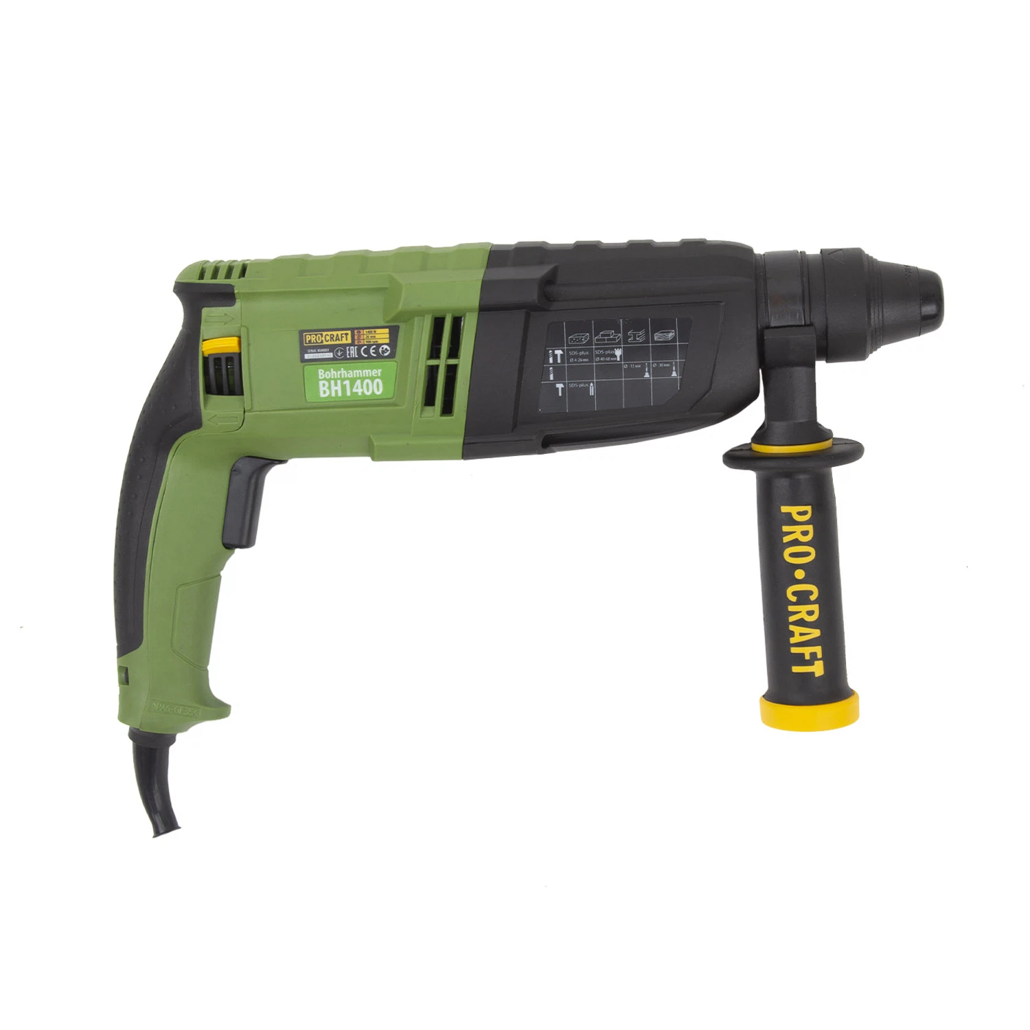 Изображение товара Перфоратор BH1400 Procraft 790 Вт, 3 Дж, 0-4850 уд/мин, SDS+