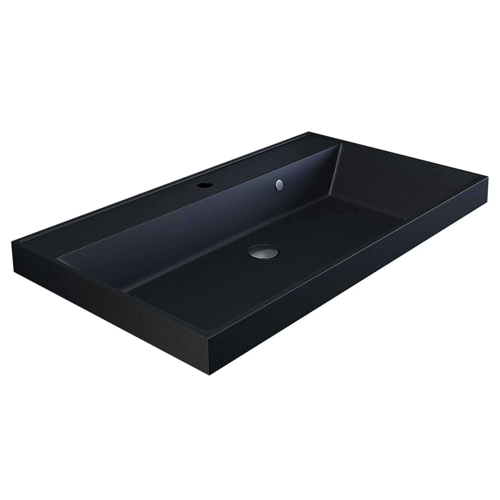 Изображение товара Раковина для ванной комнаты Uperwood Classic Quartz 80х45 см черная матовая космос