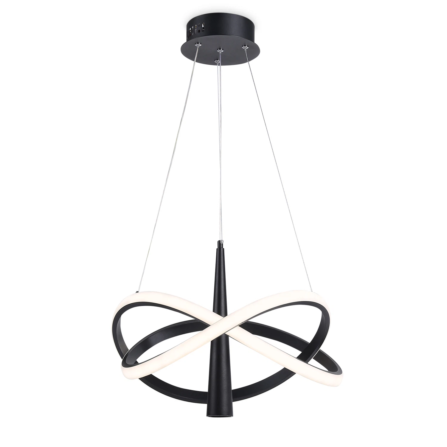 Изображение товара Люстра светодиодная подвесная FL5368 AMBRELLA LIGHT черный 47W D480*1200 (ПДУ ИК)