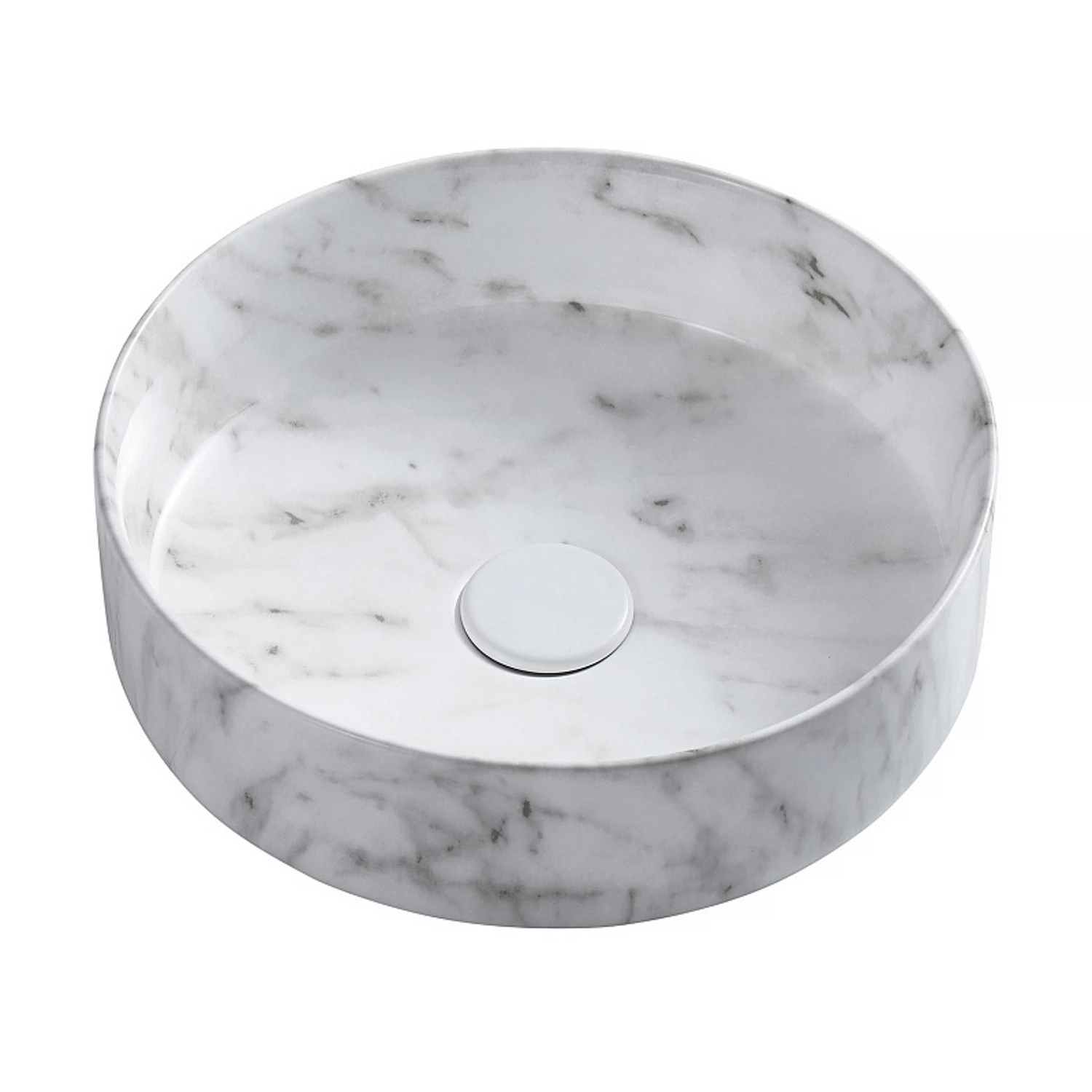 Изображение товара Накладная раковина для ванной Azario 35.5х35.5, светлый мраморный узор