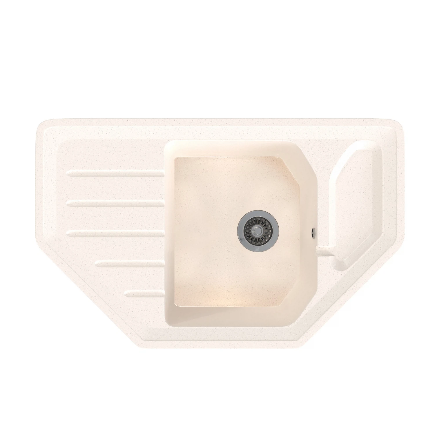 Изображение товара Мойка ML-GMS17 СТАНДАРТ угловая с крылом, белый (331), 780*485*190мм