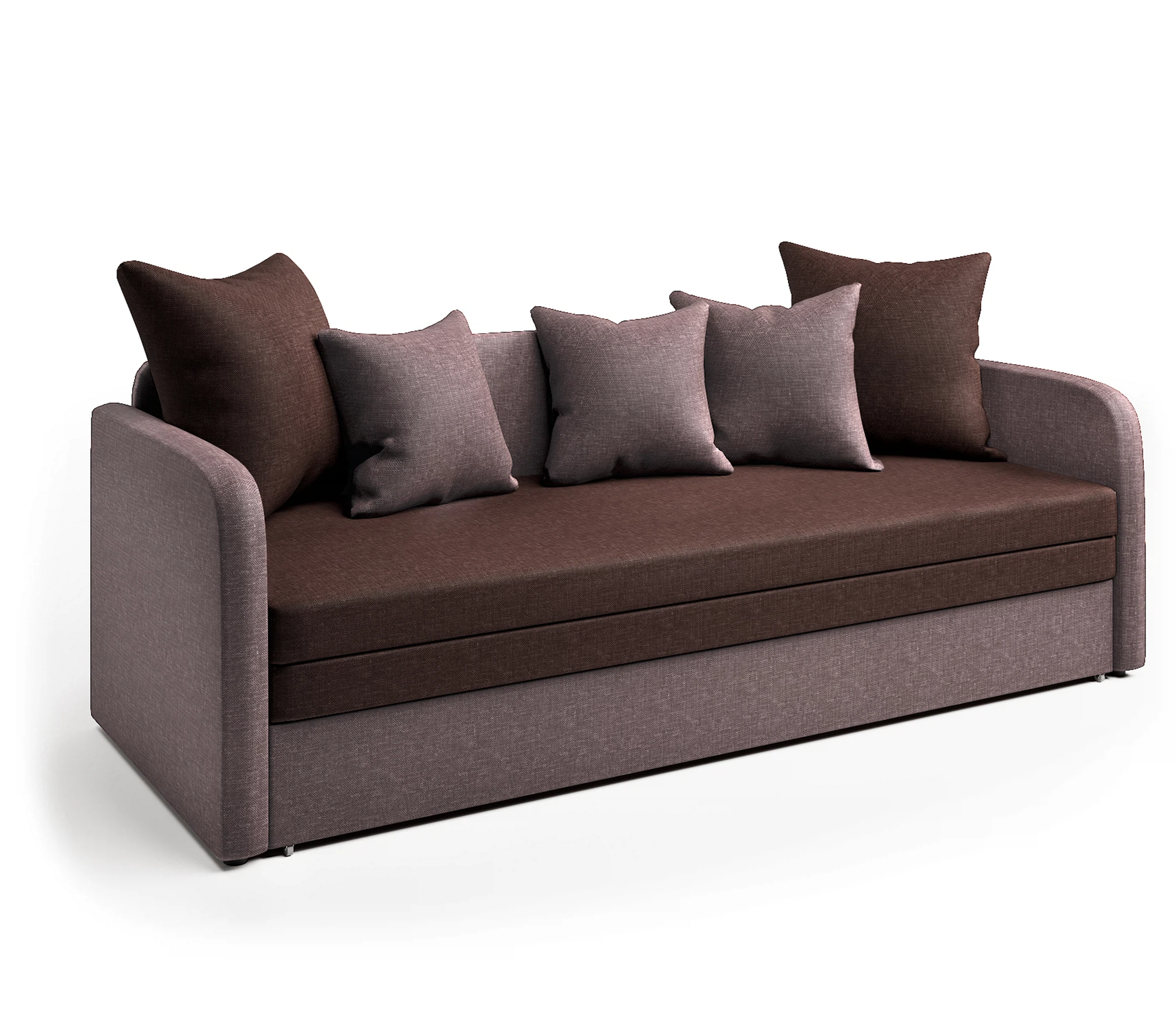 Изображение товара Софа Трио латте и шоколад Гамма с механизмом еврософа и бельевым ящиком